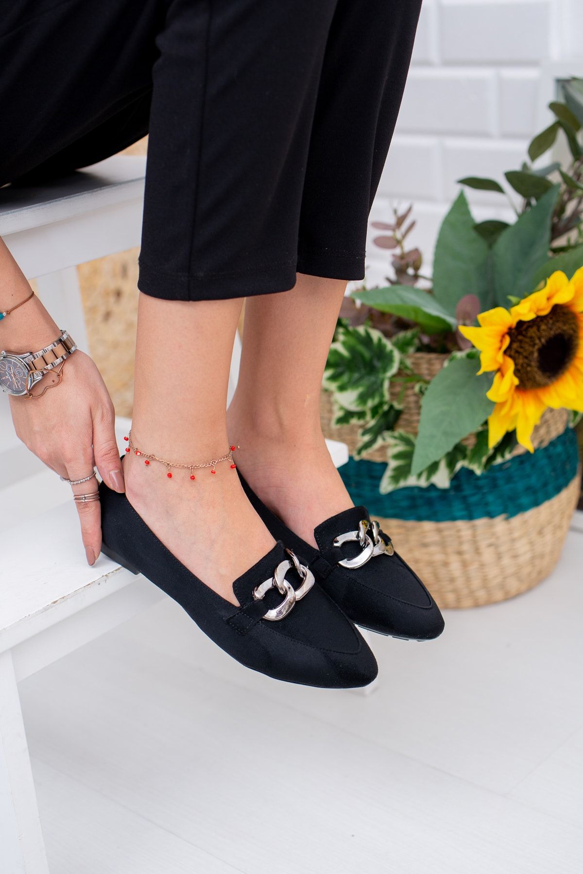 Moda Değirmeni Siyah Süet Kadın Günlük Klasik Ayakkabı Md1007-111-0003