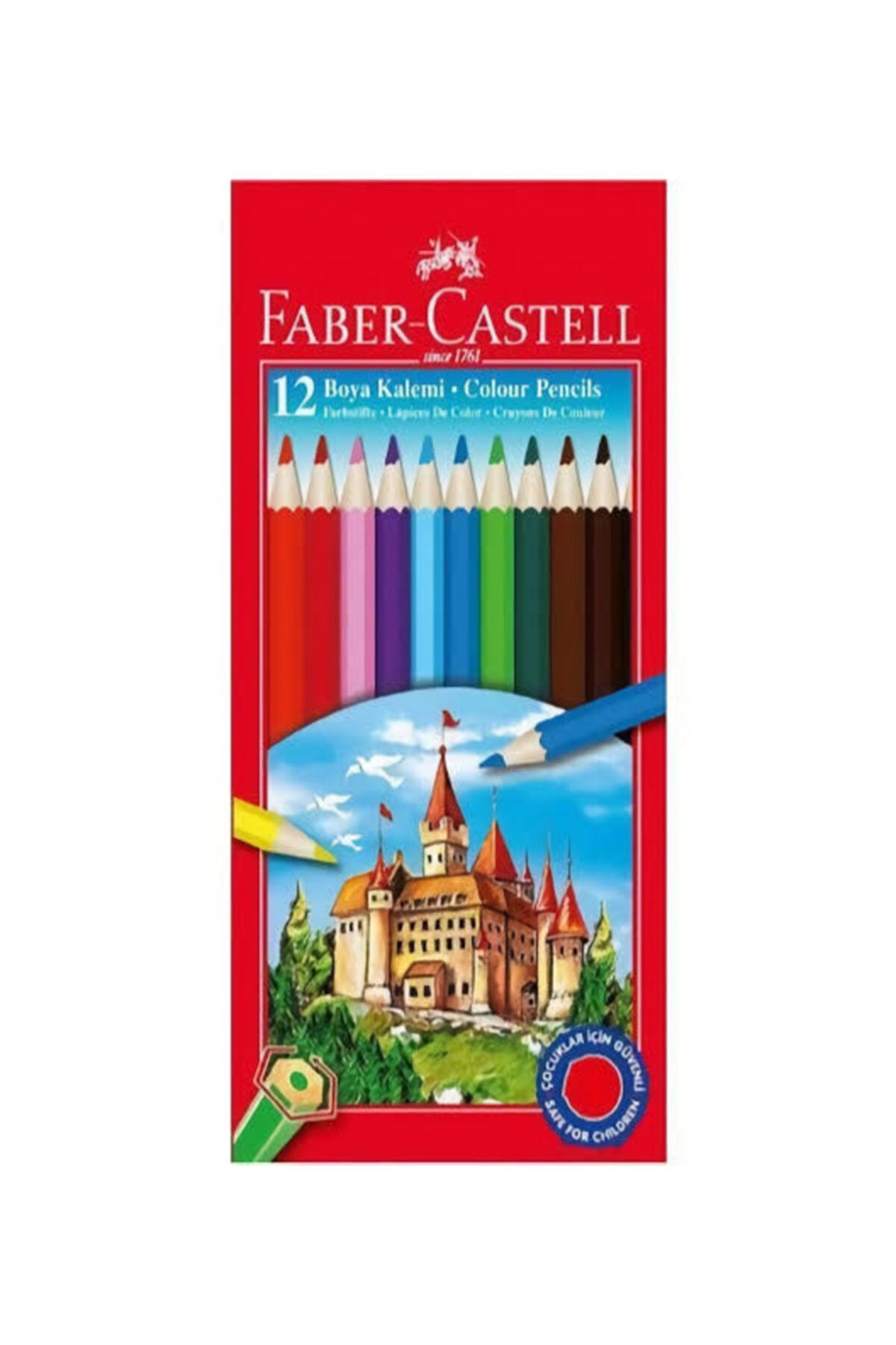 Faber Castell Faber 12li Kuru Boya Boyama Malzemeleri Okul ve Anaokulu Boyaları