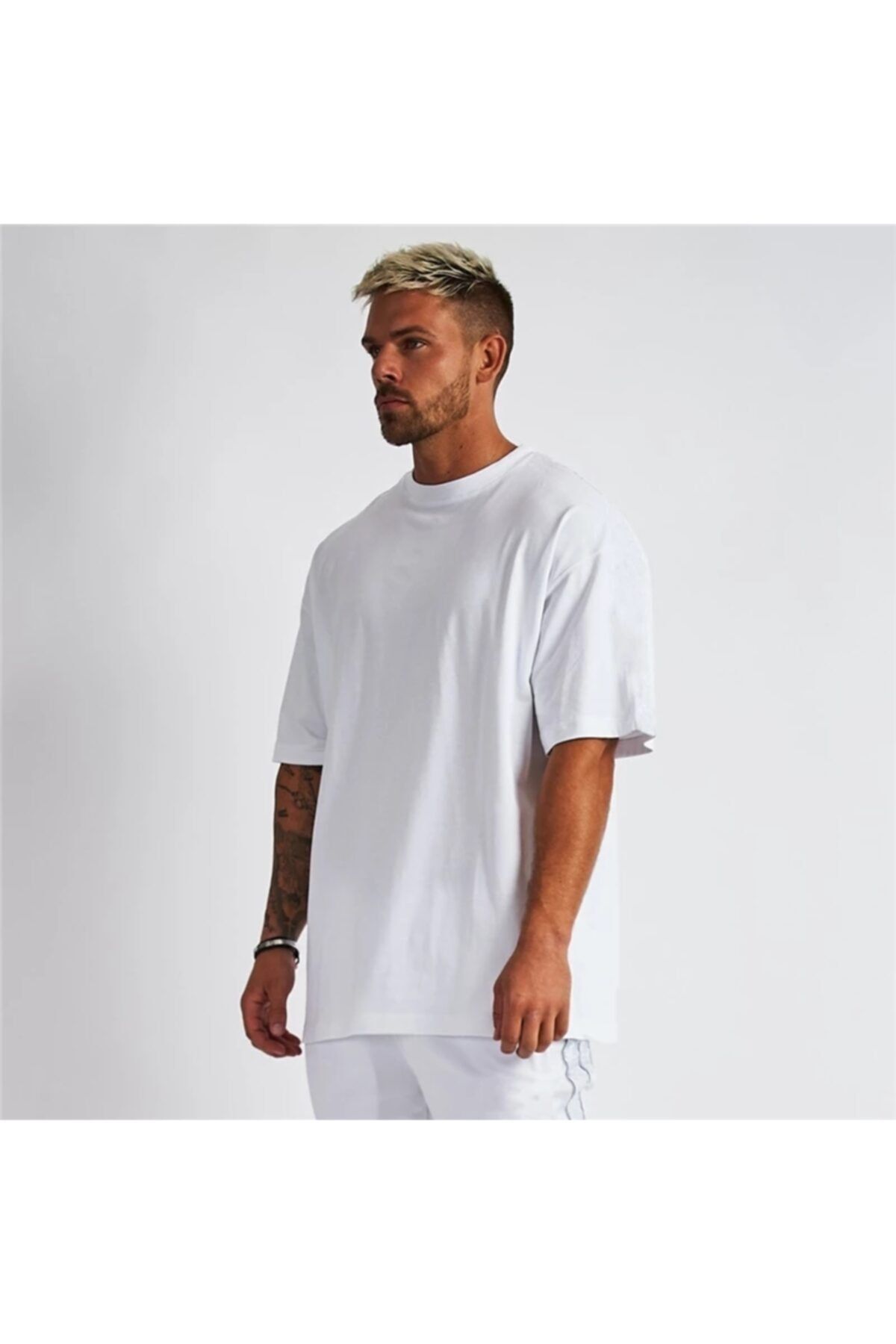 Da Vinci Unisex Beyaz Bol Kesim Tshirt
