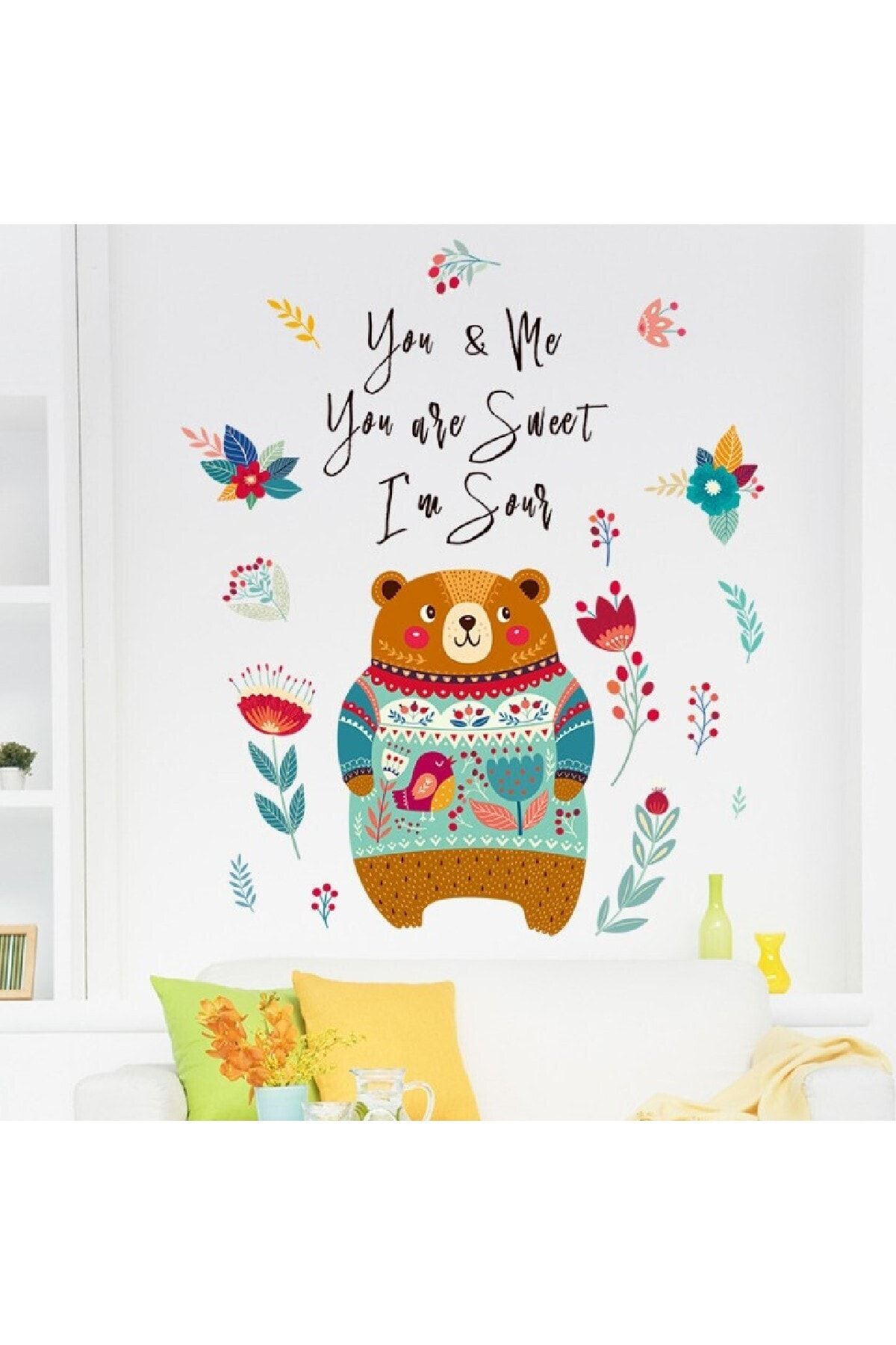 CRYSTAL KIDS Renkli Ayıcık Çocuk Ve Bebek Odası Dekorasyonu Duvar Sticker