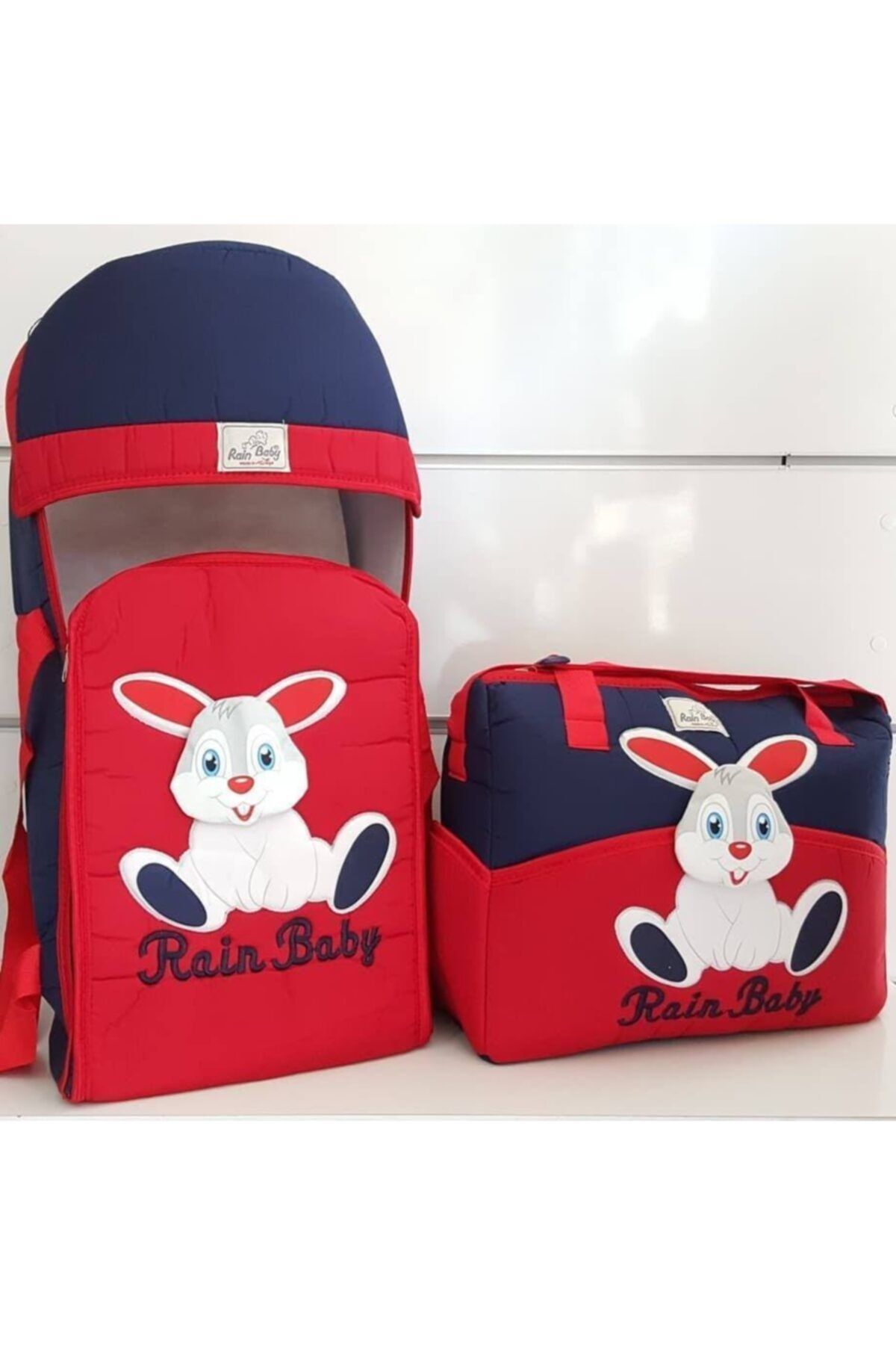 bebegen 2'li Tavşan Taşıma Çanta Seti Lacivert Kırmızı