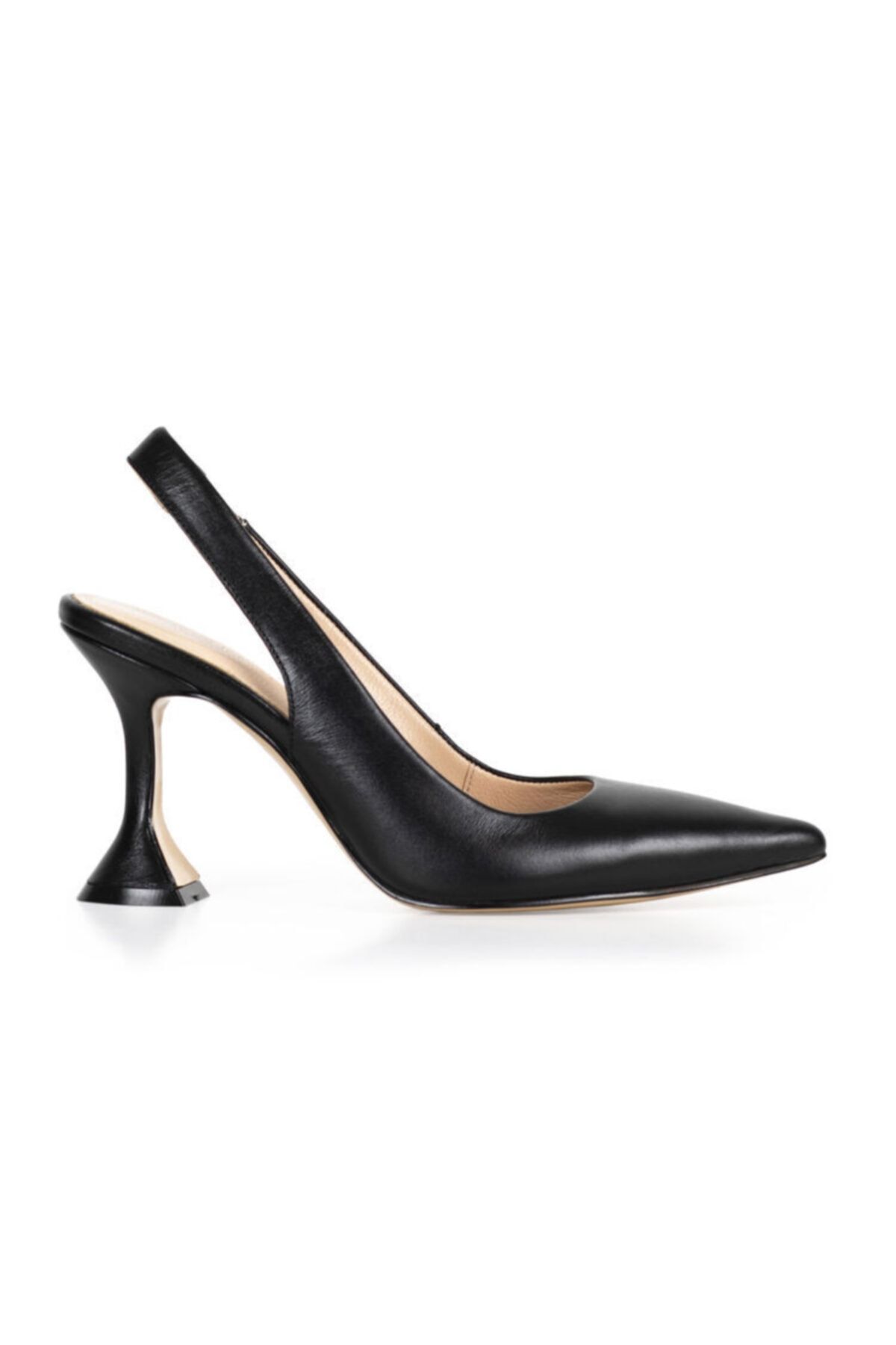 pirci Kadın Siyah Deri Topuklu Ayakkabı