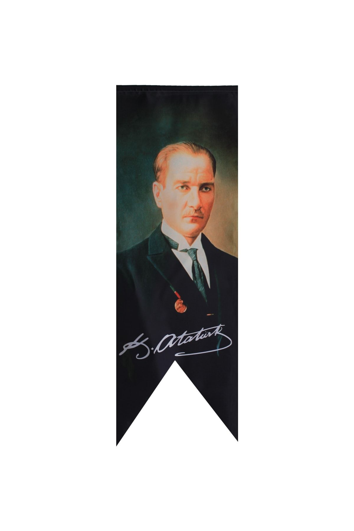 Antalya Dünya Bayrak Atatürk Imza Posterli Kırlangıç Bayrağı ( 50 X 150 Cm )