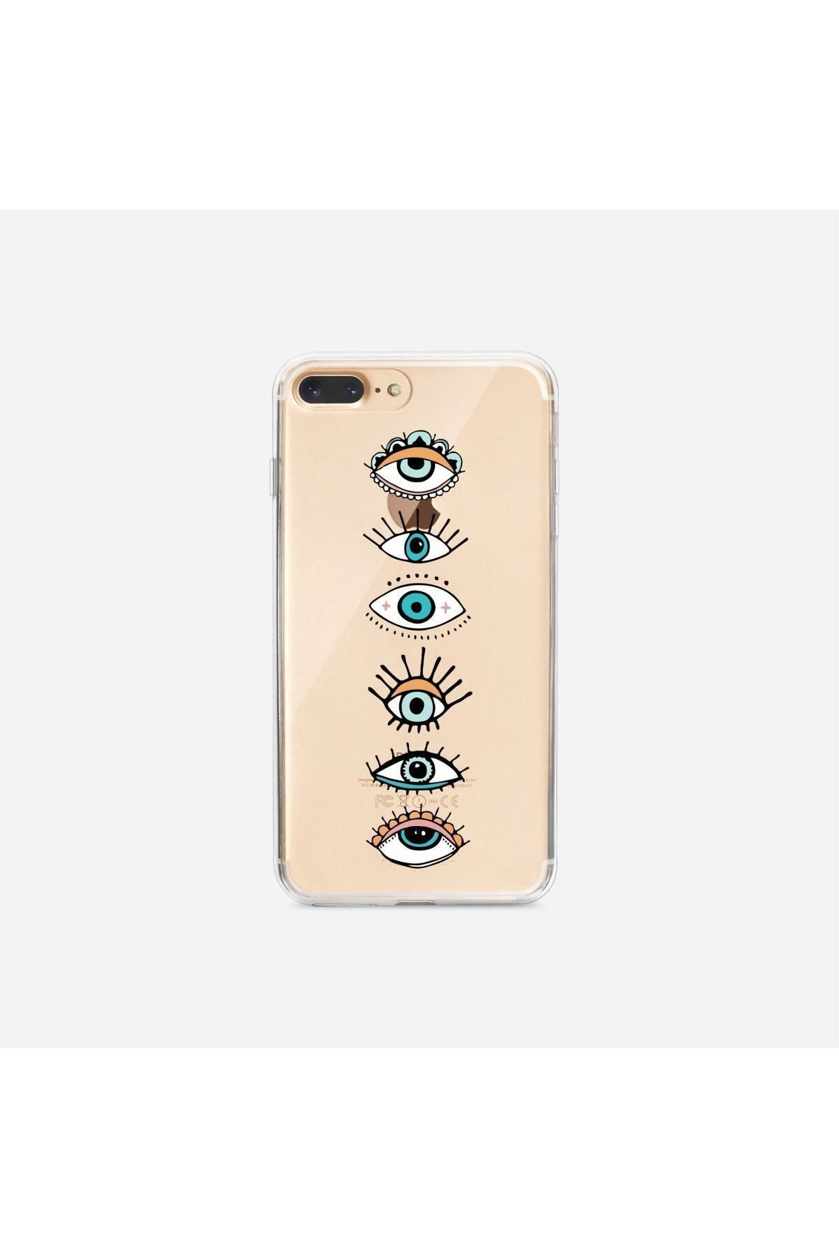 mooodcase Renkli Gözler Iphone 7plus Şeffaf Telefon Kılıfı