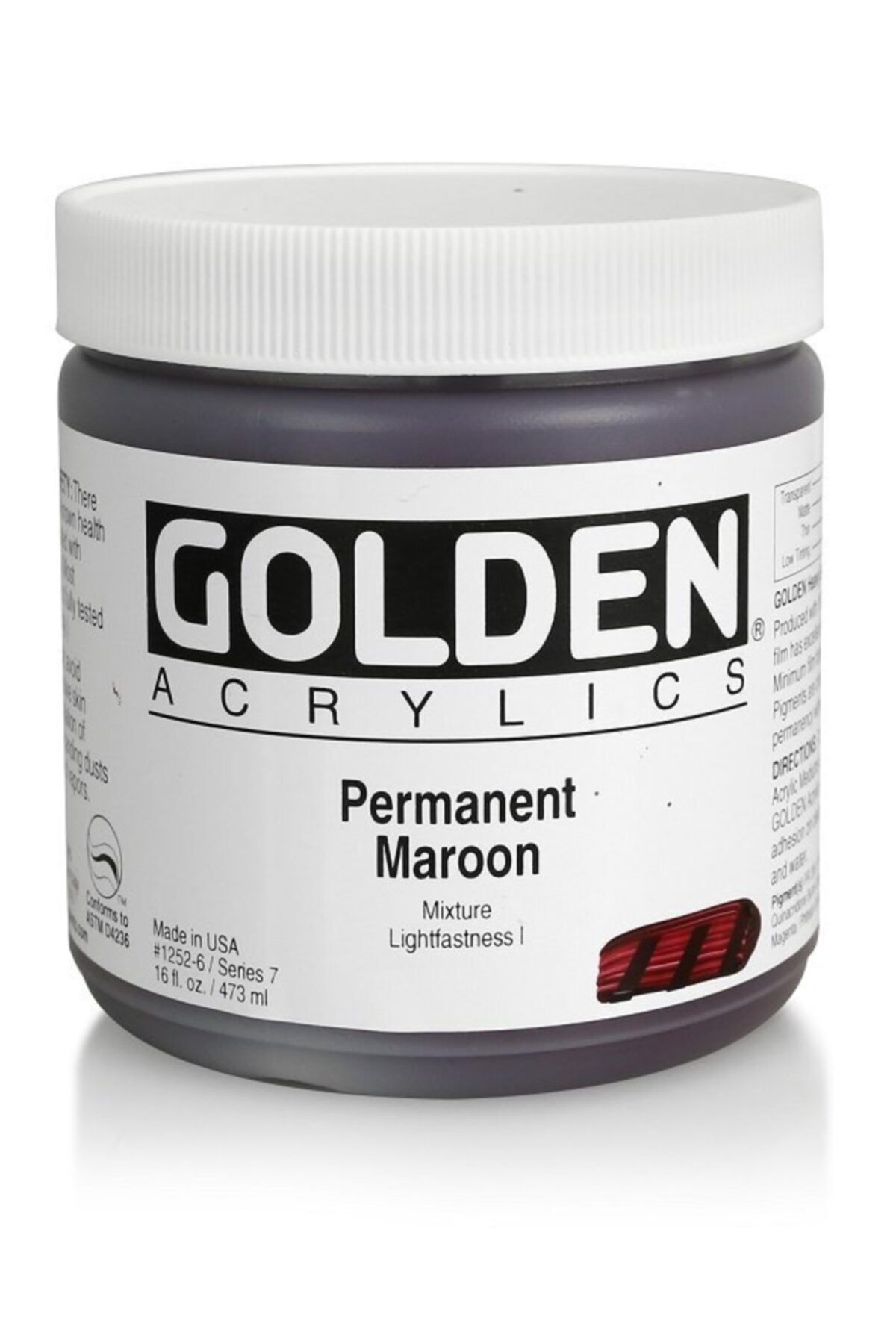 Golden Permanent Maroon Akrilik Boya 473 ml Seri 7