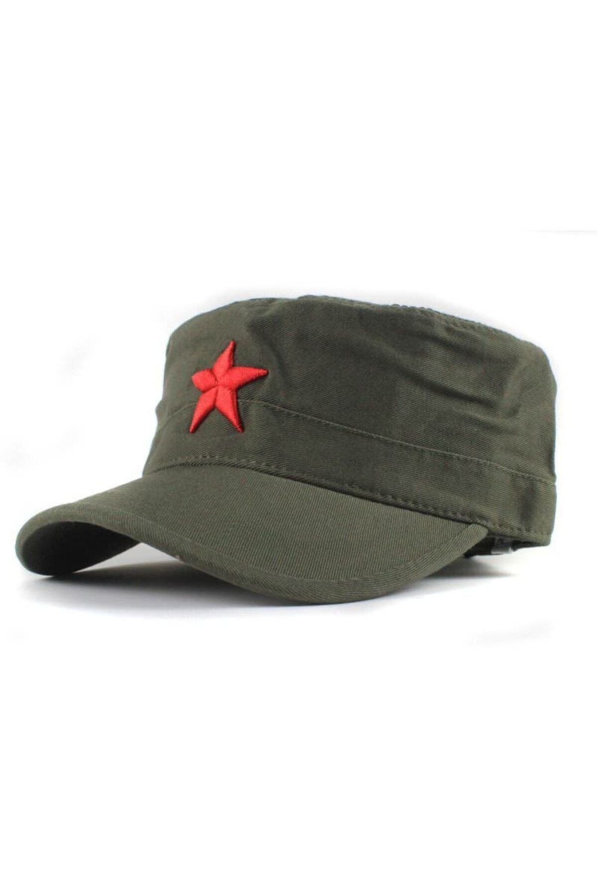 Köstebek Yıldızlı Fidel Castro Che Guevara Şapkası Yeşil Renk