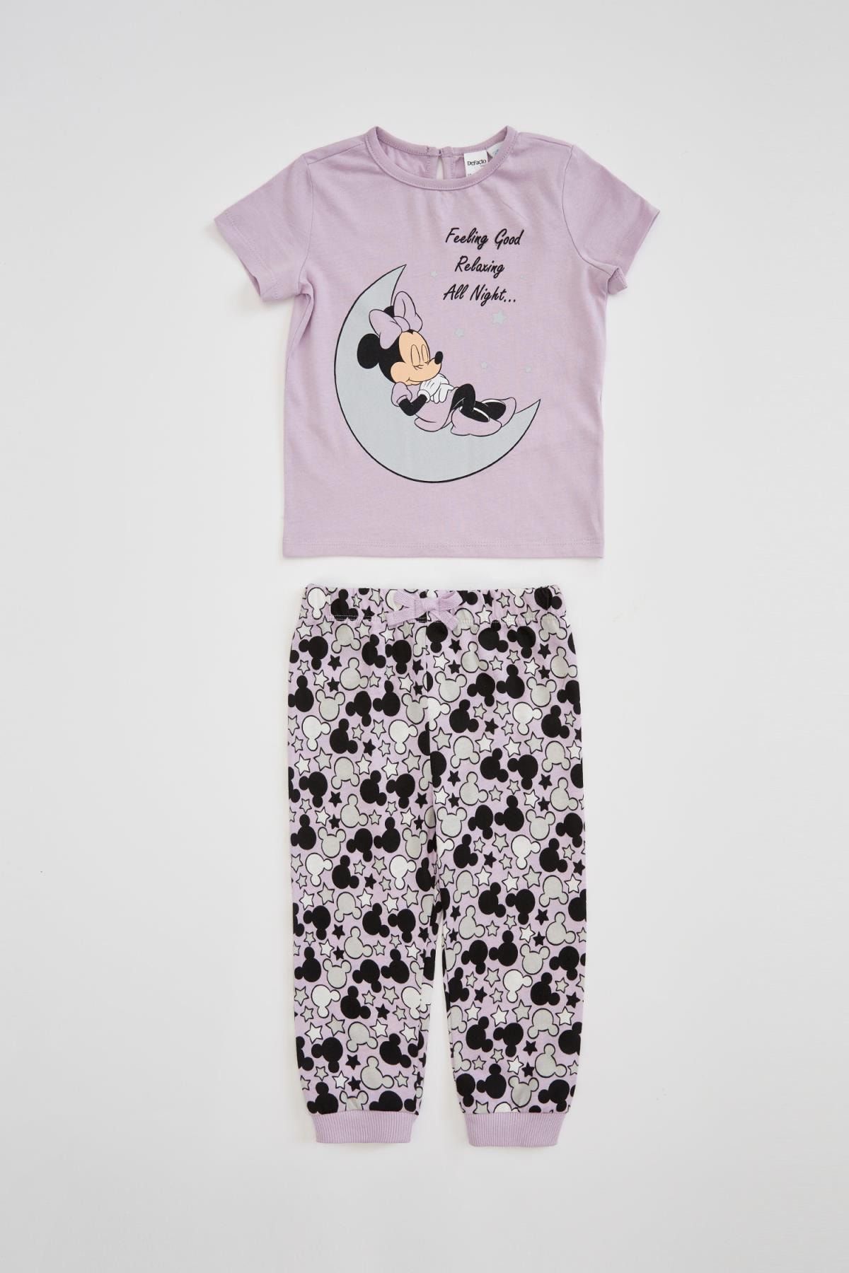 Defacto Kız Bebek Minnie Mouse Lisanslı Uzun Kol Pijama Takımı