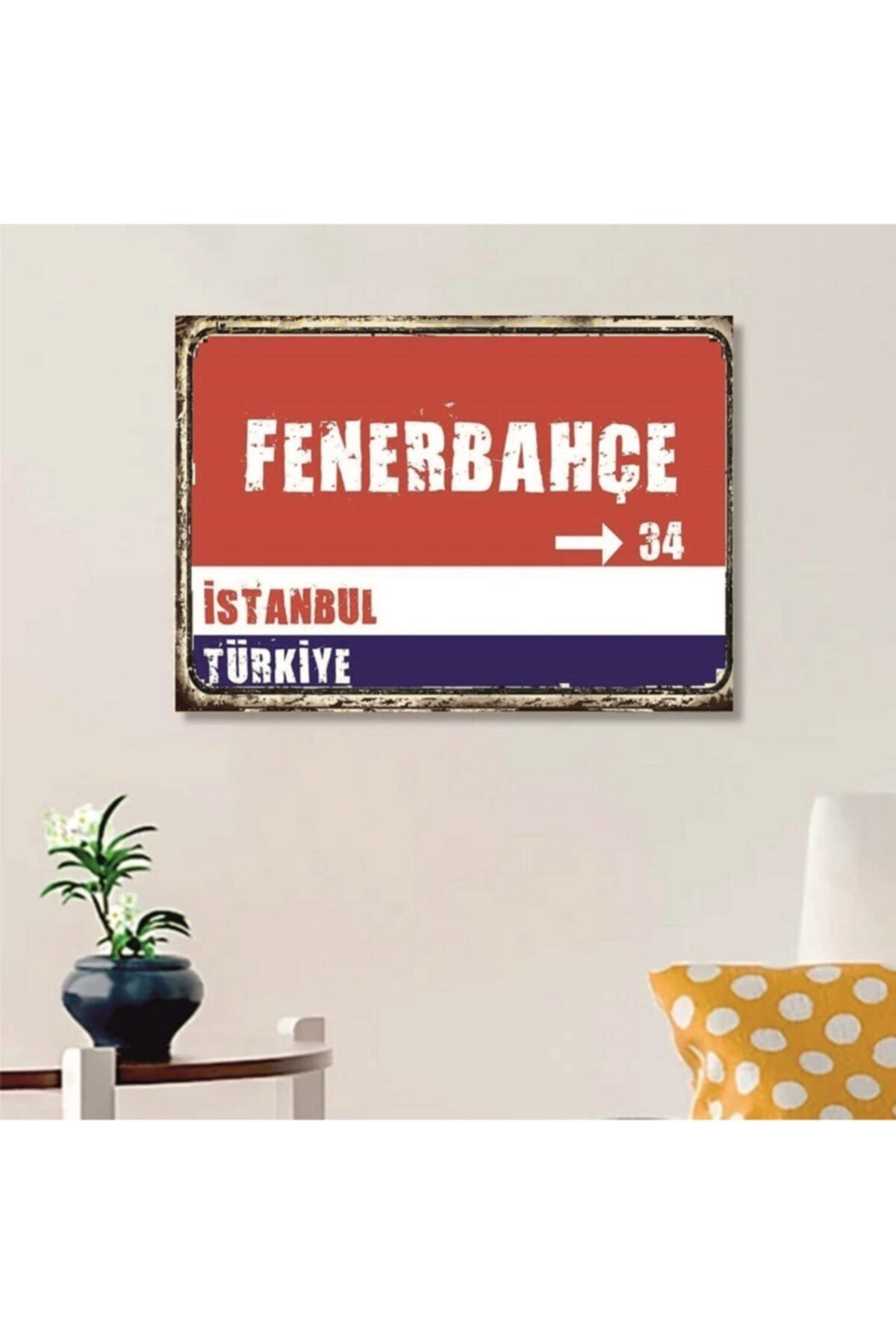 FERMAN HEDİYELİK Fenerbahçe Tabelası Ahşap Retro Poster 17,5x27,5 Cm