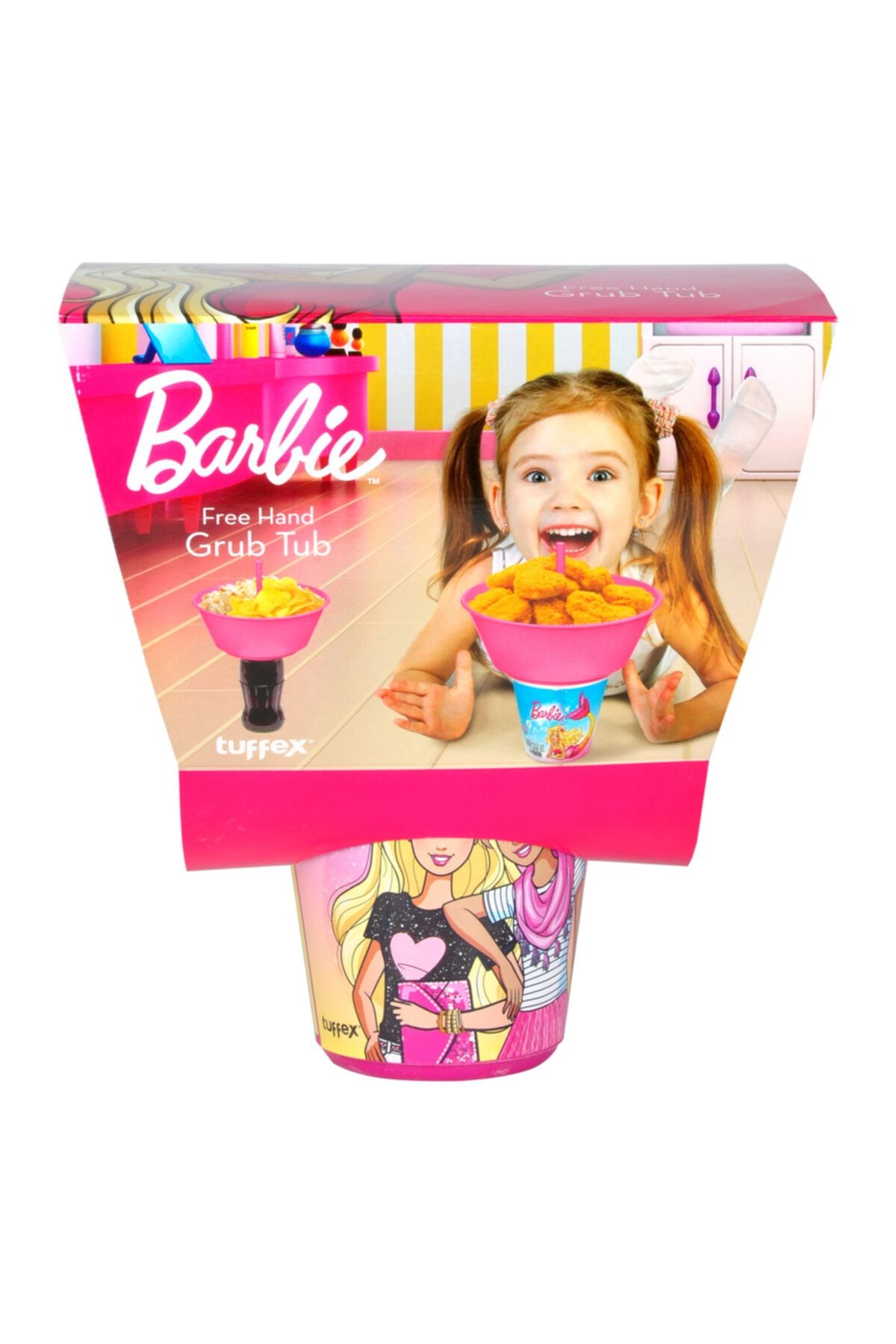Cosargroup Barbie Lisanslı Patlamış Mısır Cips Kovası+pipetli Bardak Tuppex