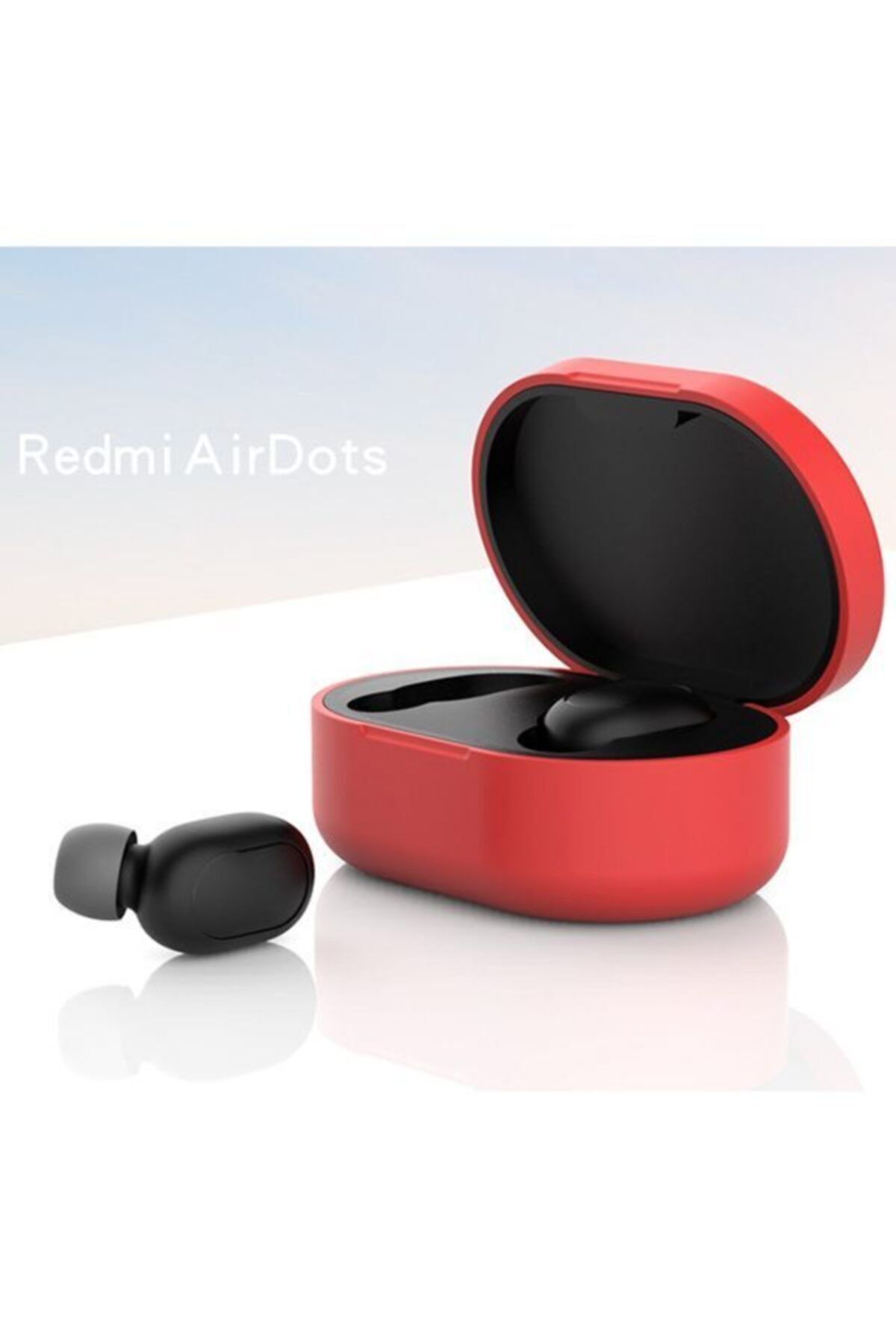 Xiaomi Redmi Airdots Için Silikon Koruma Kılıfı - Kırmızı