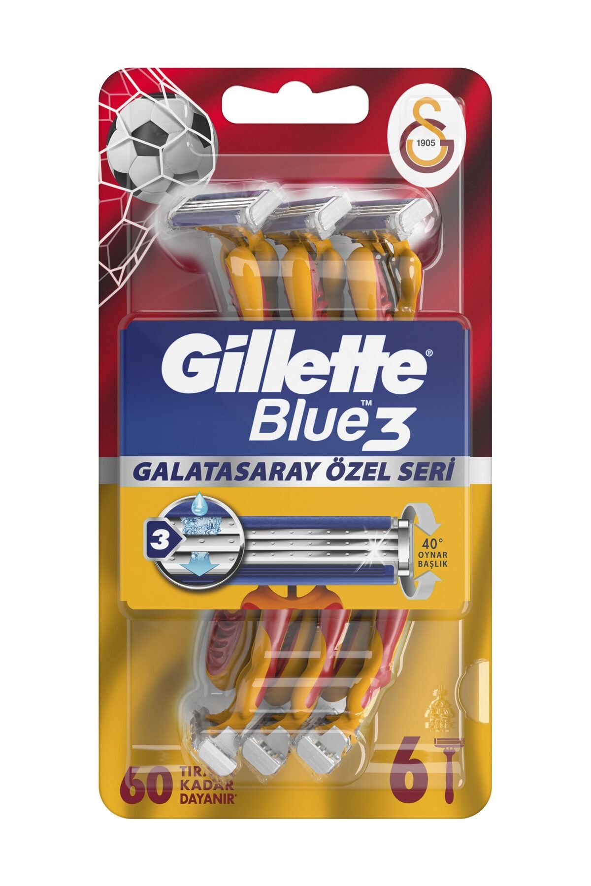 Gillette Blue 3 Tıraş Bıçağı 6'lı Galatasaray