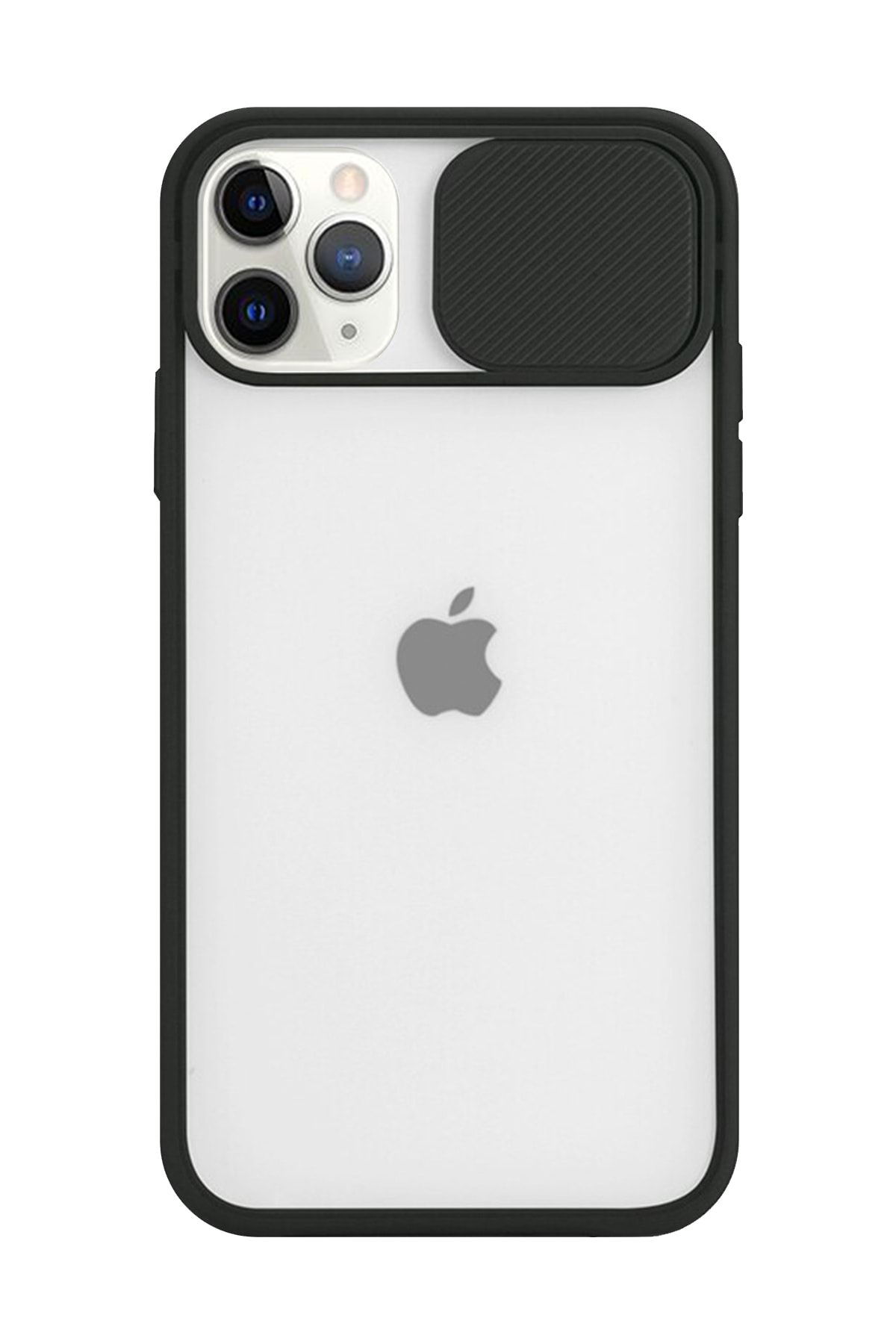 Spoyi Iphone 11 Pro Max Kamera Lens Korumalı Siyah Telefon Kılıfı