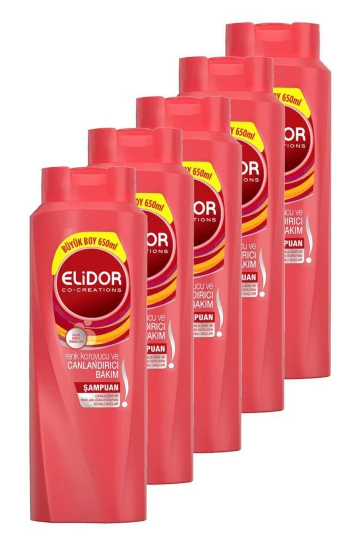 Elidor Renk Koruyucu Ve Canlandırıcı Bakım Şampuan 650ml  Beşli Paket