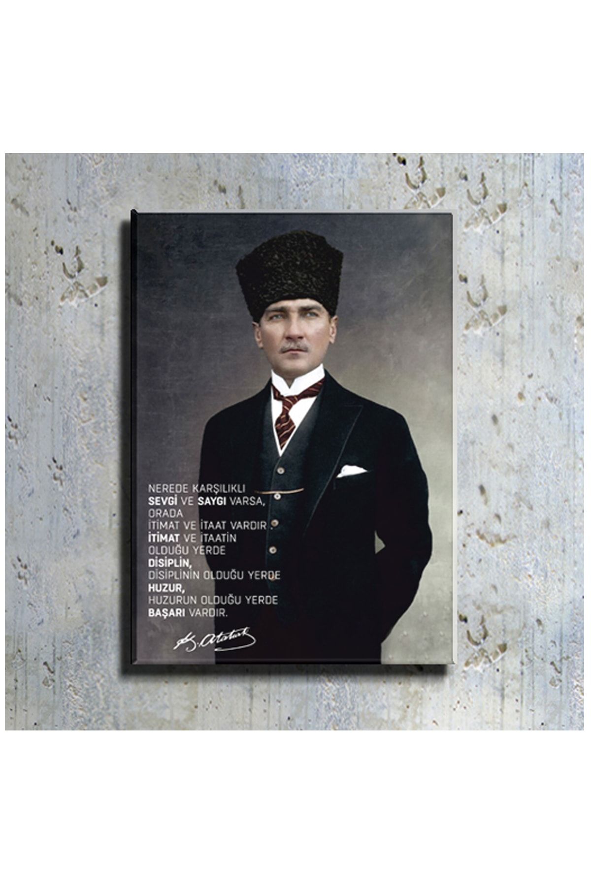 mağazacım Atatürk Takım Elbiseli Portre (40x60 Cm) Kanvas Tablo Tbl1194