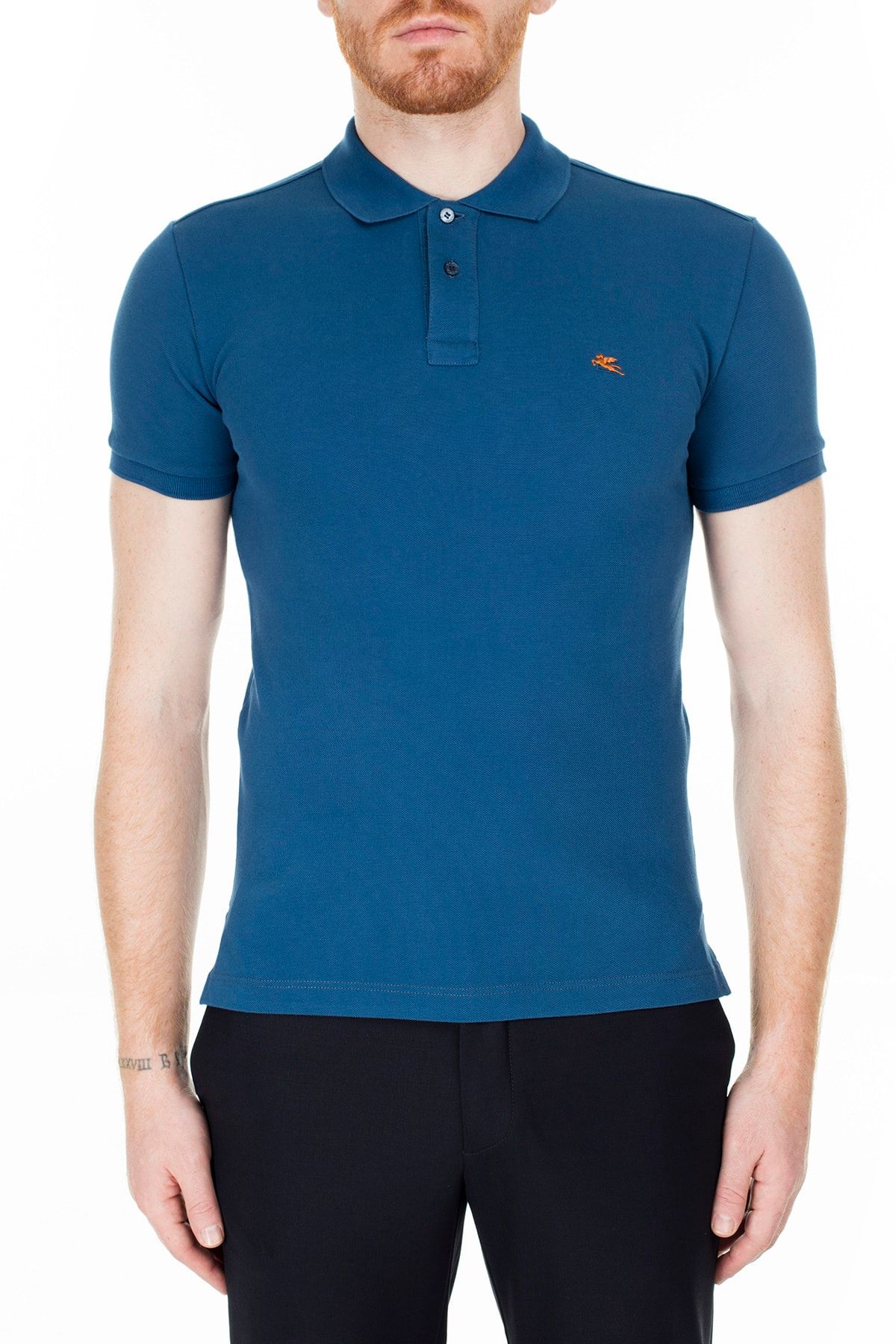 ETRO Erkek Mavi Regular Fit Polo T Shirt 1y140 9240 201