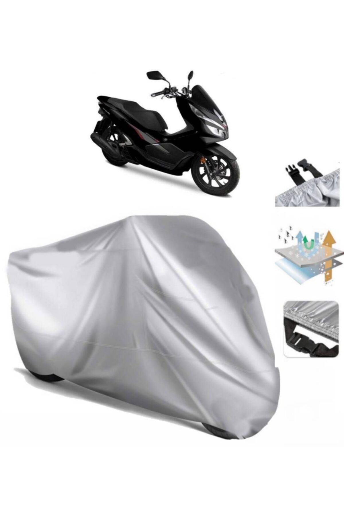 CoverPlus Honda Pcx Motosiklet Brandası Motor Branda (bağlantı Tokalı)