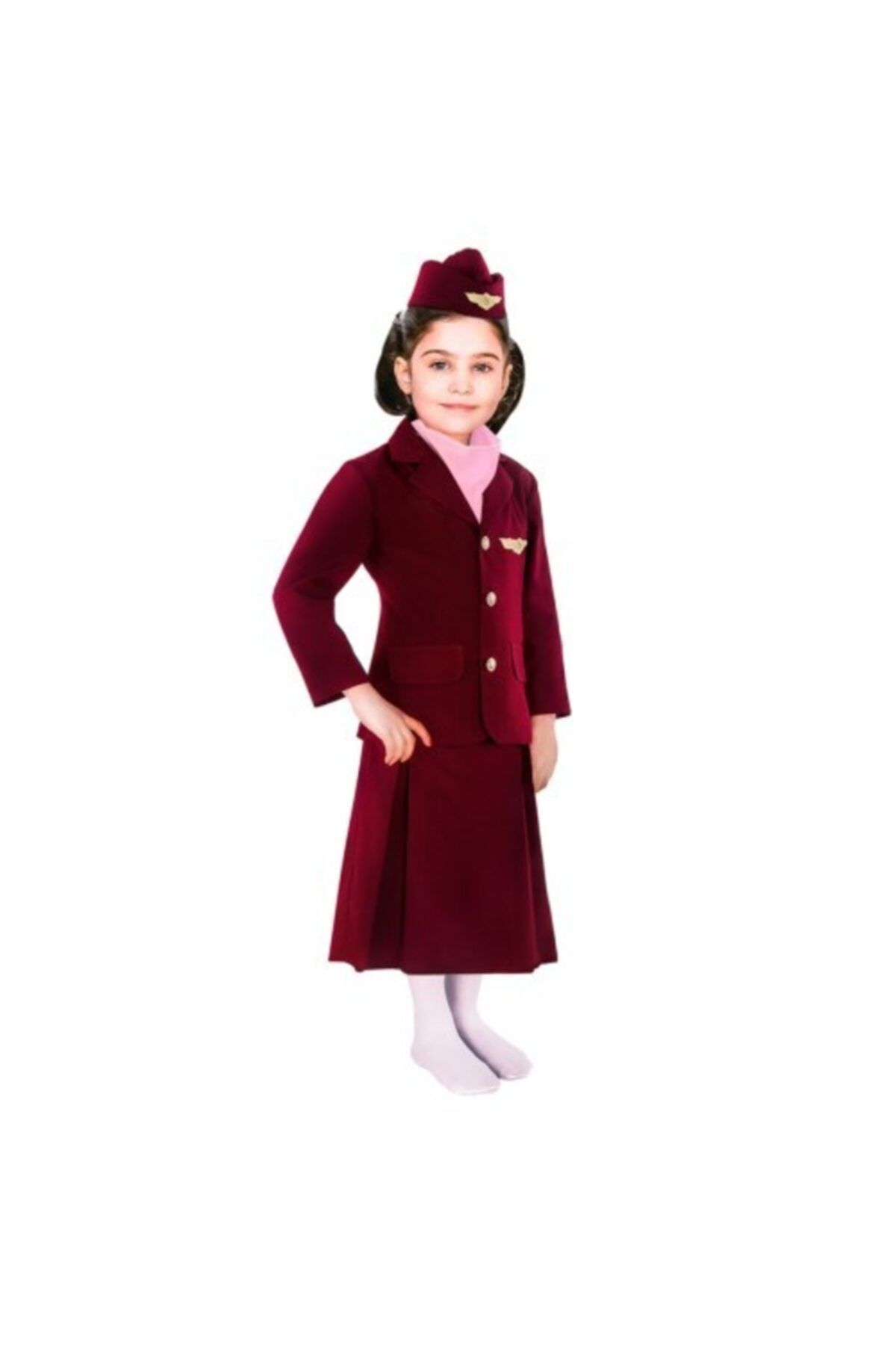 Liyavera Kız Çocuk Bordo Hostes Kostümü