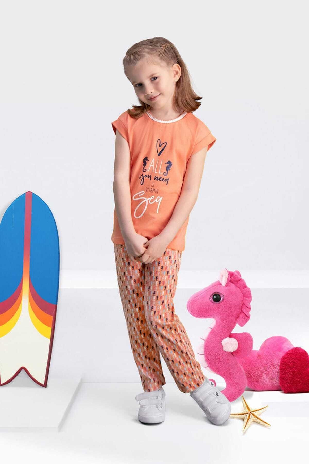 Arnetta Seahorse Yavruağzı Kız Çocuk Pijama Takımı