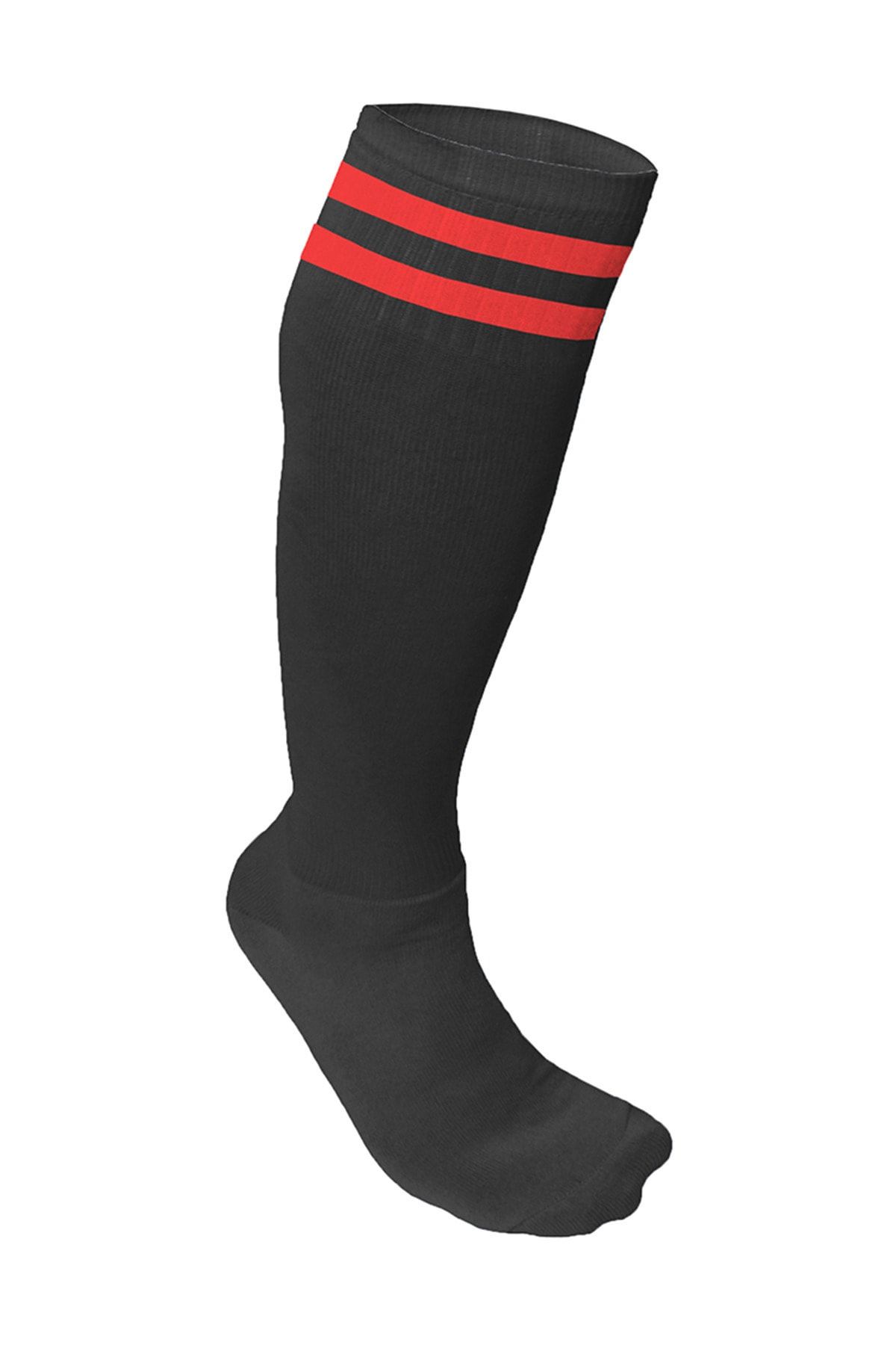 Nacar Süper Futbol Tozluğu-çorabı Siyah Kırmızı