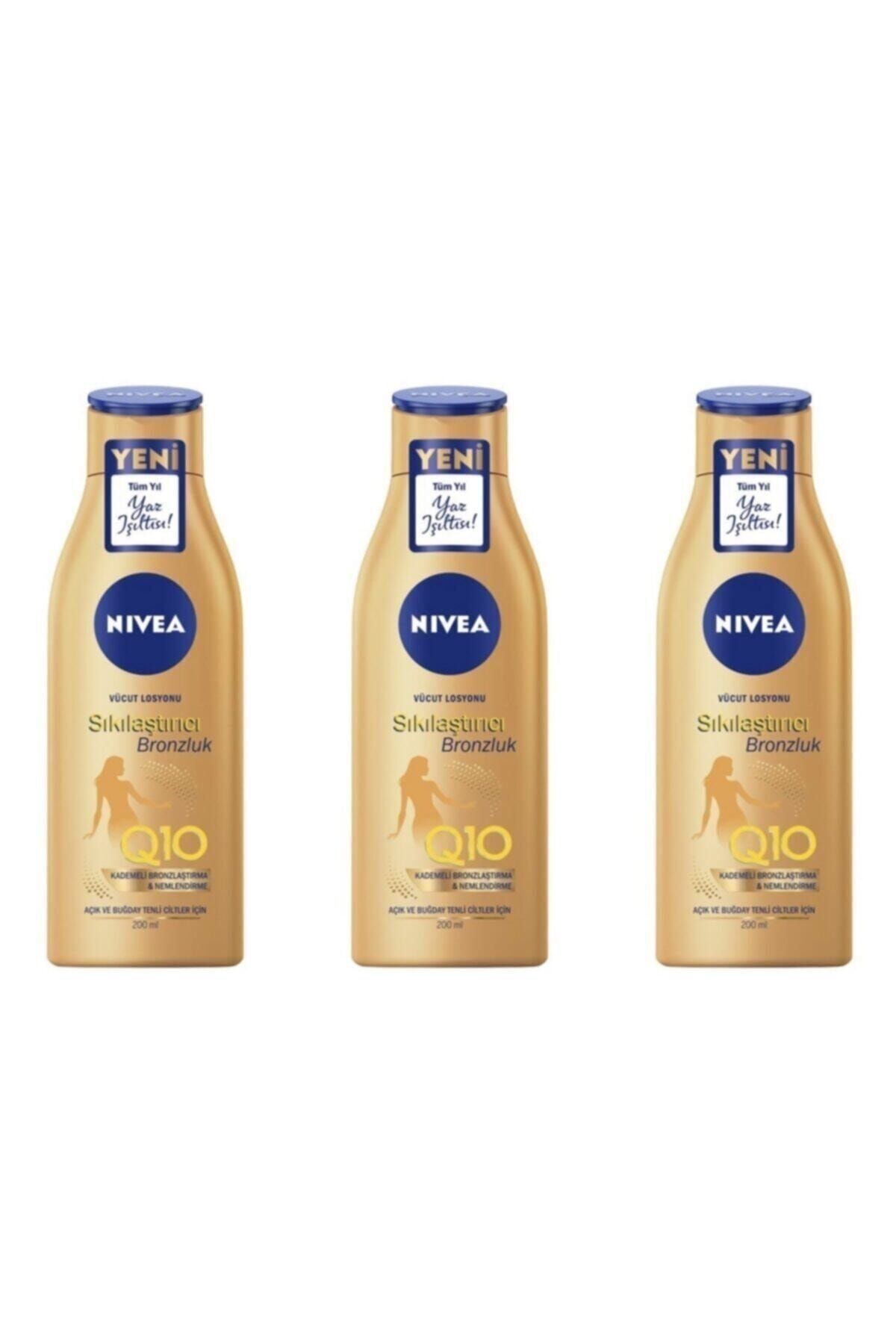NIVEA Q10 Sıkılaştırıcı Bronzluk Vücut Losyonu 200 ml 3 Adet