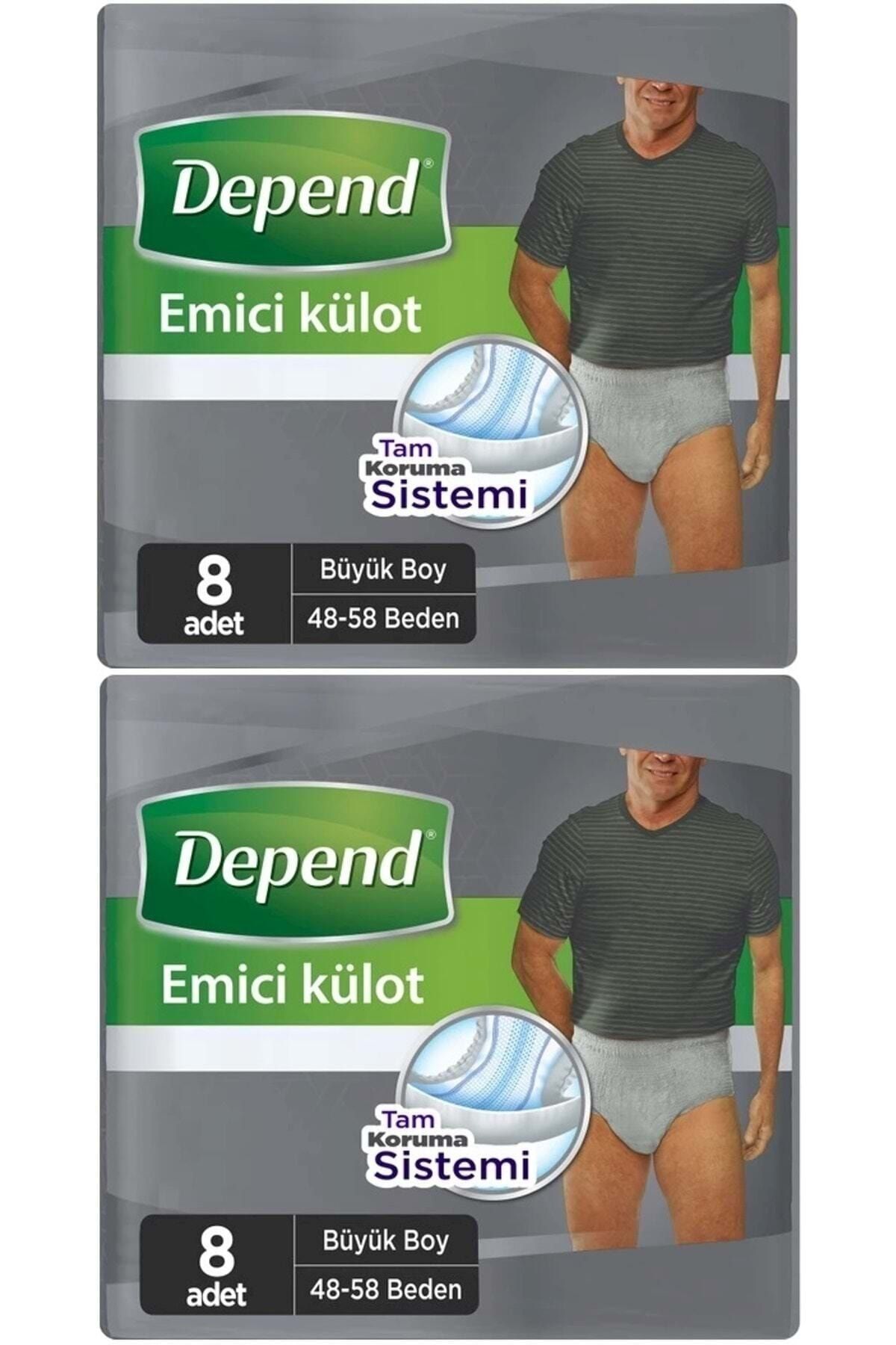 Depend Emici Külot Hasta Bezi Büyük Erkek 16 Adet (2pk*8)