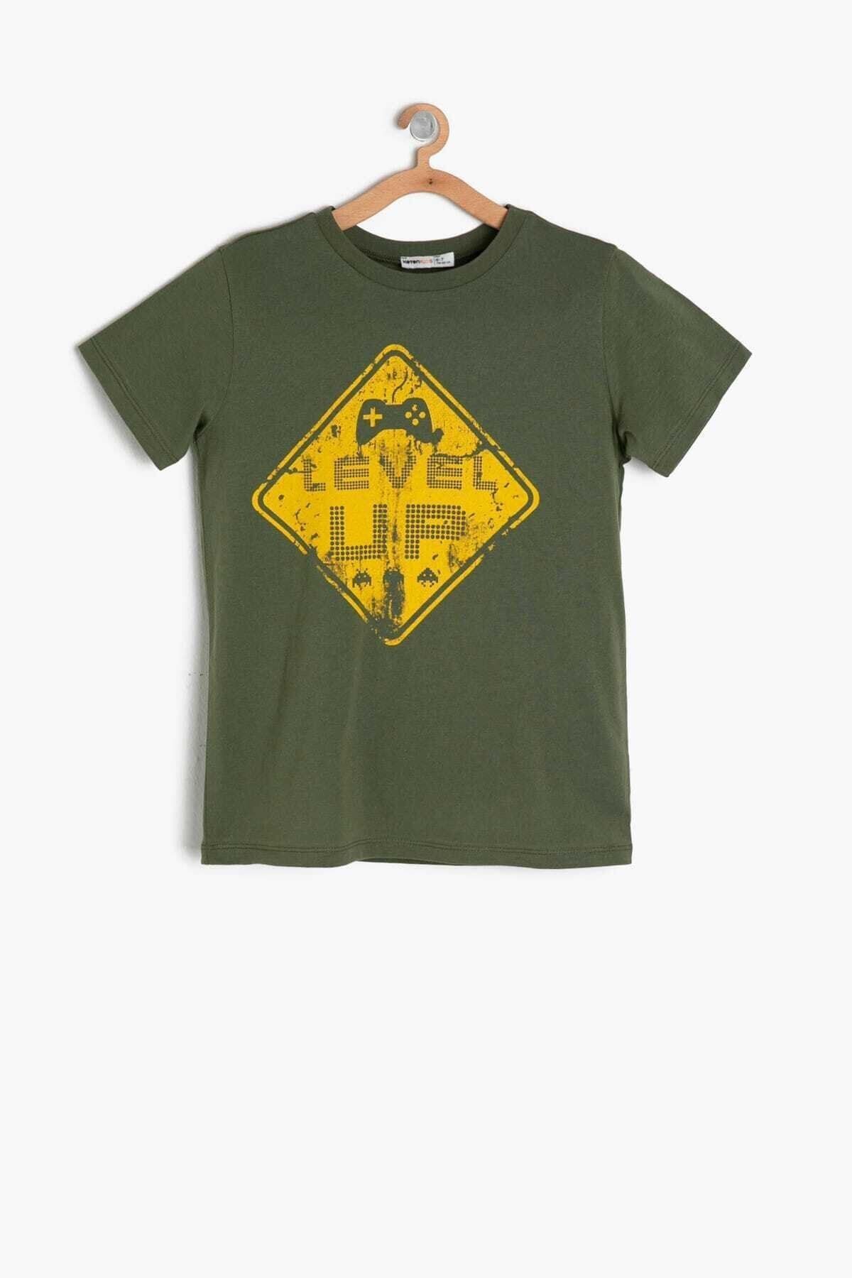 Koton Yeşil Erkek Çocuk Baskılı T-Shirt