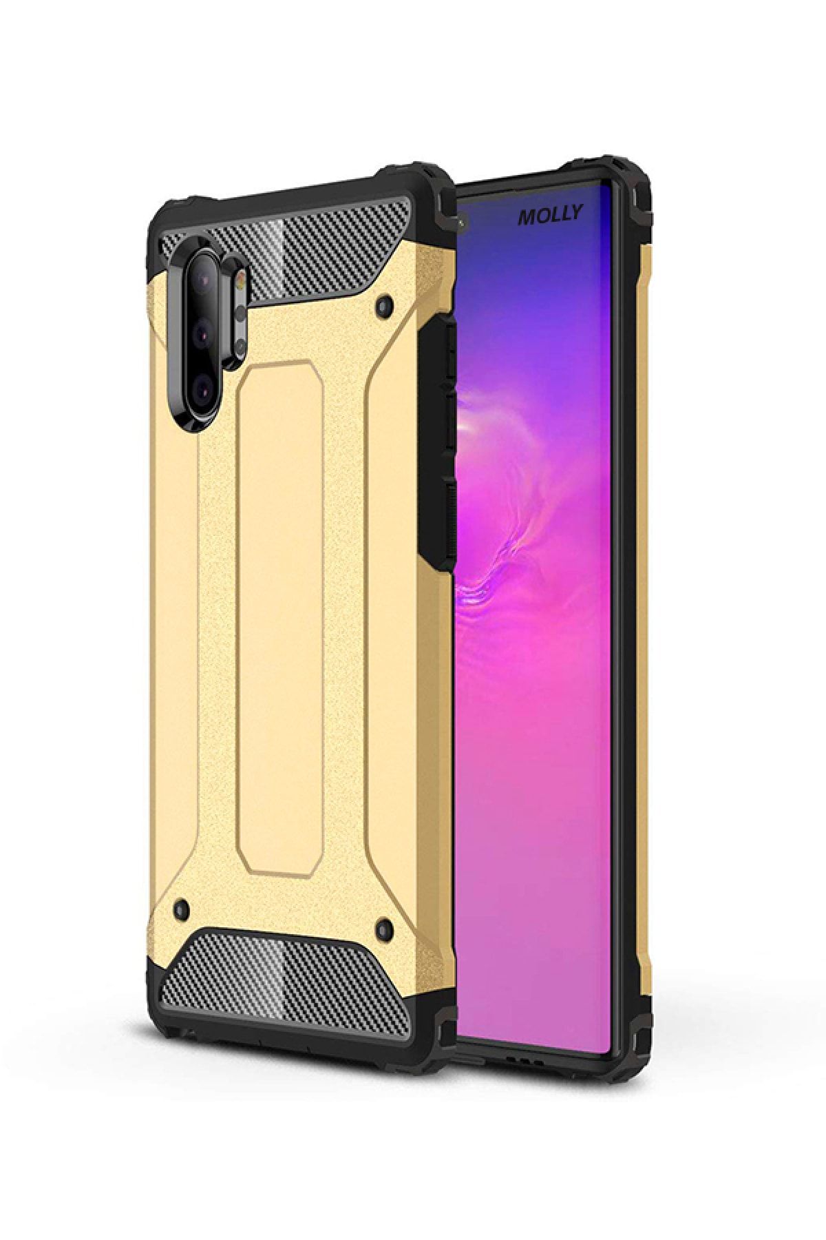 Molly Galaxy Note 10 Plus Uyumlu Gold Voltron Silikon Pc Kılıf