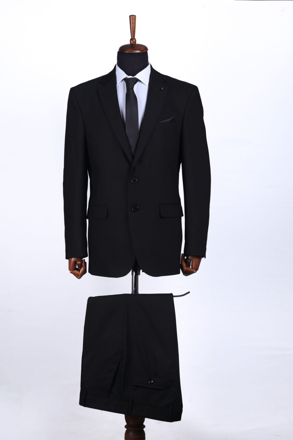 SAĞDIÇ Erkek Siyah 4 Drop Klasik Armürlü Takım Elbise