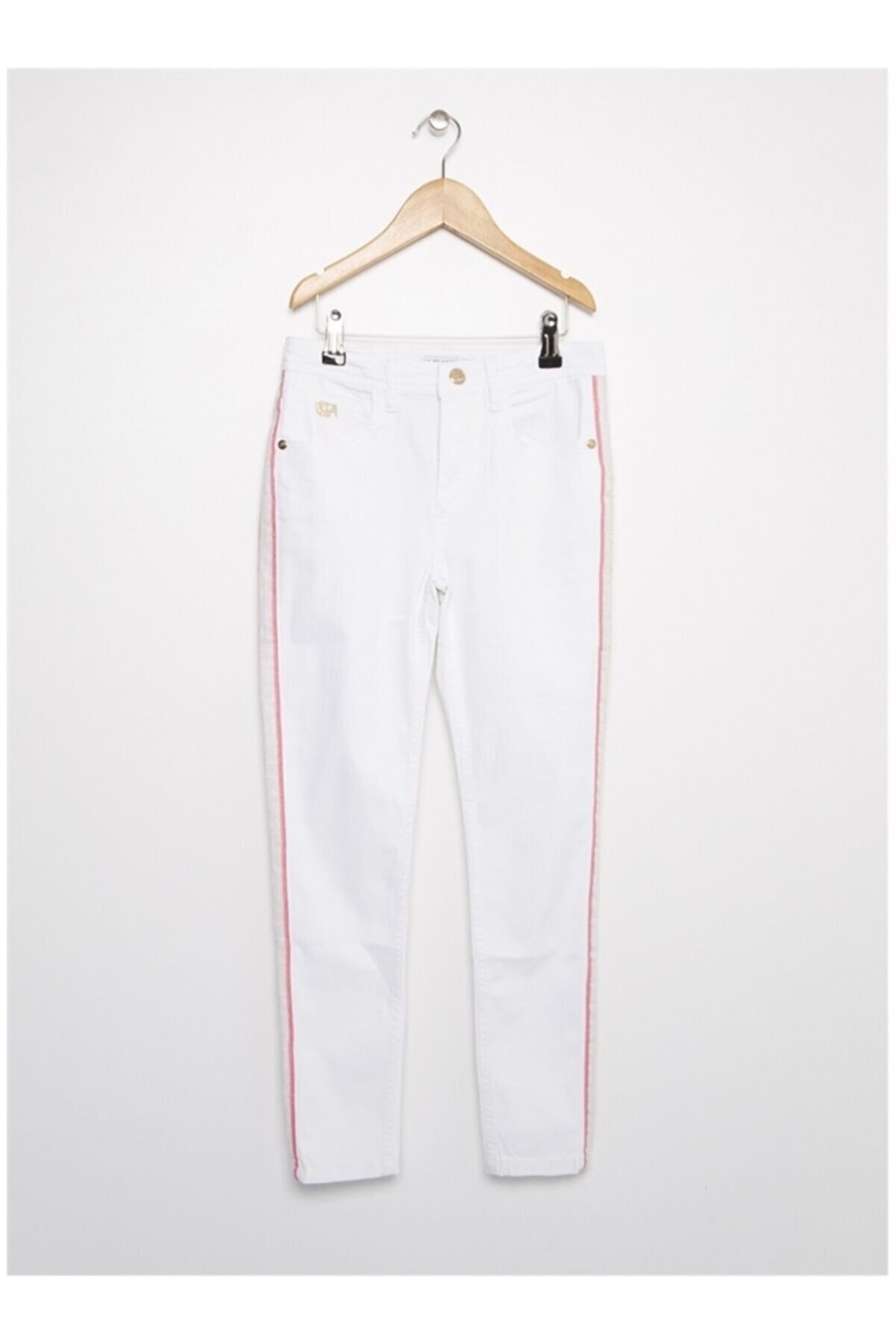 U.S. Polo Assn. Kız Çocuk Beyaz Pantolon