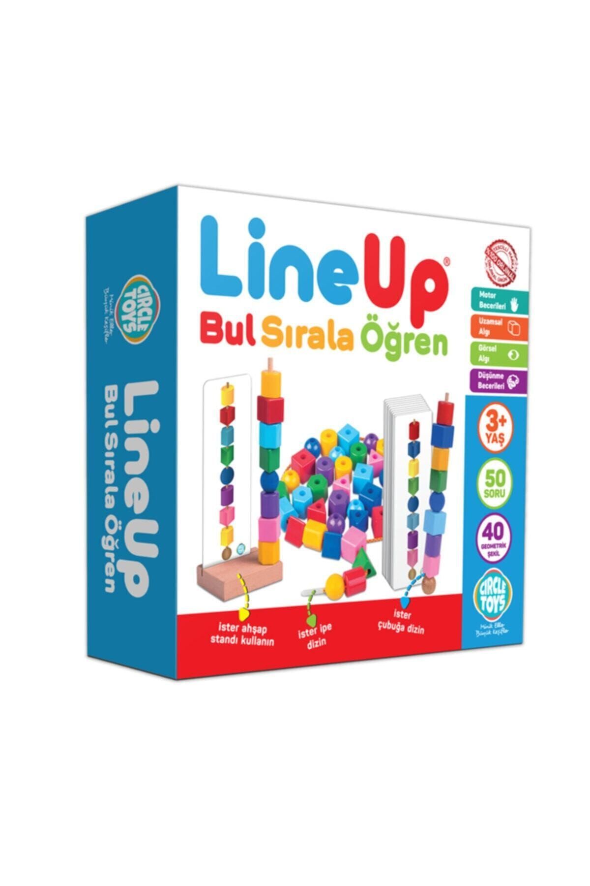 Circle Toys Özlem Toys Line Up Bul Sırala Öğren 7 Farklı Renk 40 Adet Geometrik Şekil 50 Soru Kartı