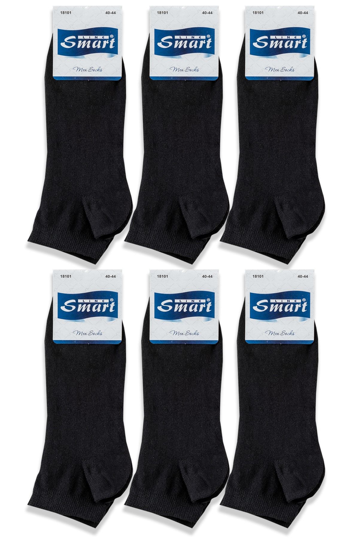 Line Smart 6lı Erkek Pamuklu Mevsimlik Siyah Patik Çorap