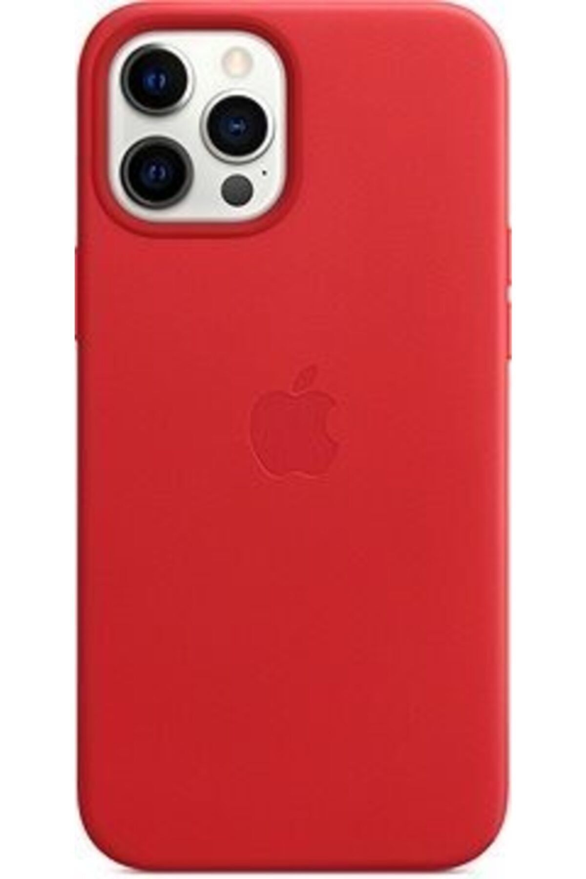 Apple Iphone 12 Pro Max Deri Kılıf Magsafe Kırmızı
