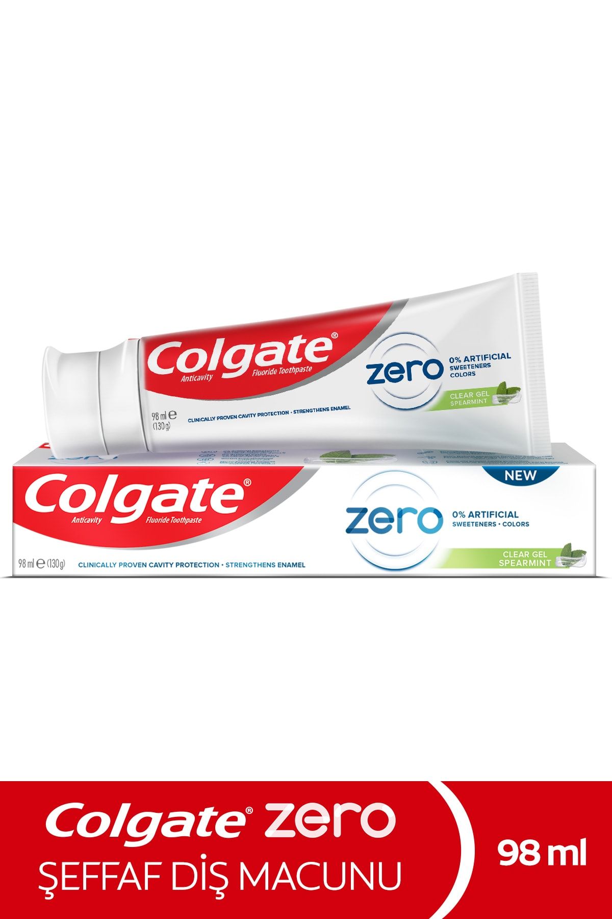 Colgate Zero Spearmint Doğal Nane Aroması Şeffaf Diş Macunu 98 ml