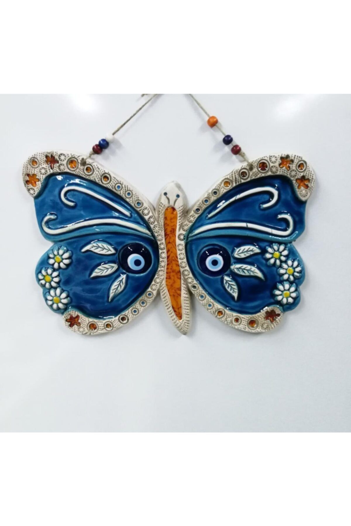 SUME Seramik Kelebek Dekoratif El Işi Duvar Süsü Büyük Boy Nazarlık