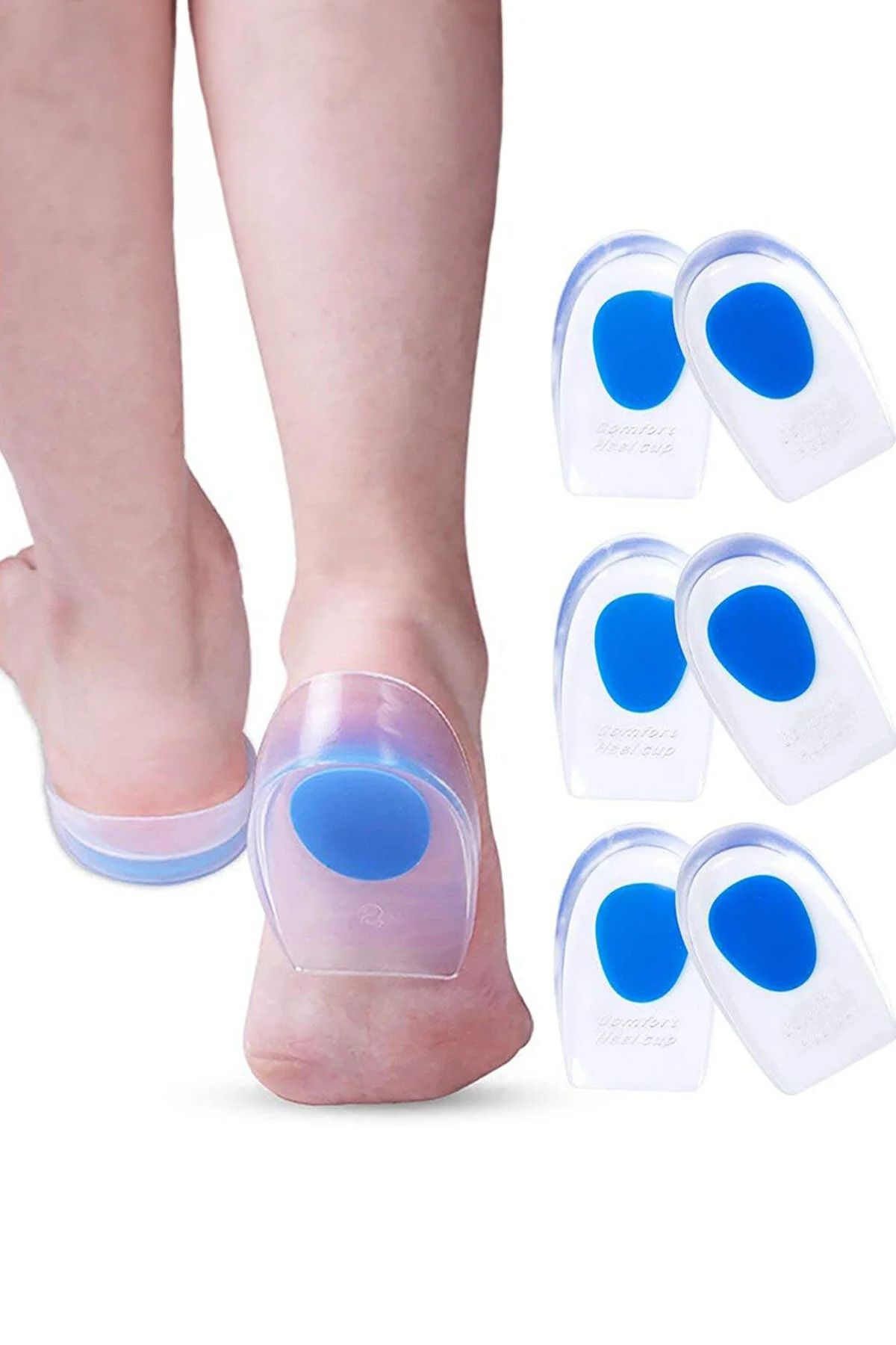 Factorial Ortapedik Jel Topukluk Gizli Topuk Ayakkabı Yastığı Boy Uzatıcı Topuk Dikeni Kadın Erkek 2 Adet