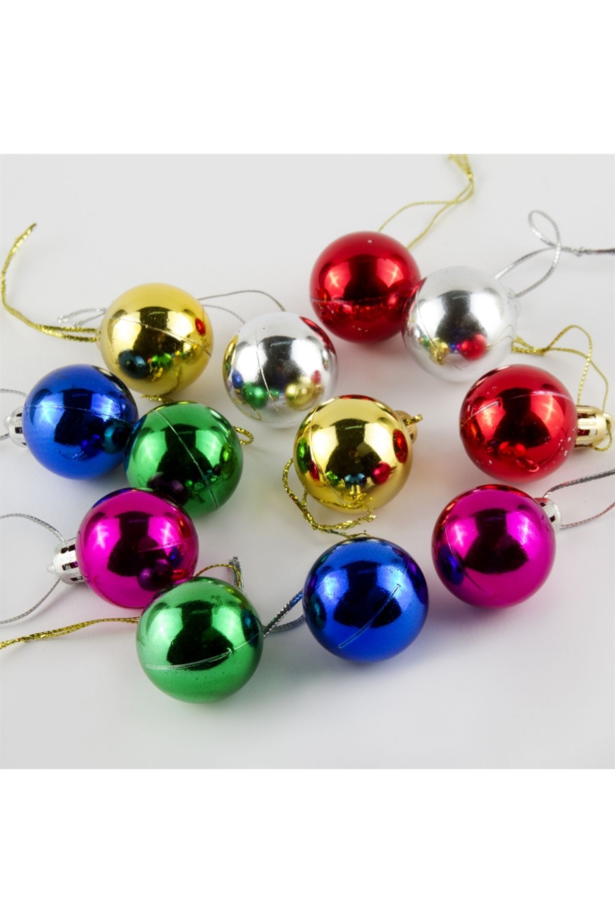 bosphorus online Yılbaşı Çam Ağacı, Yeni Yıl Süsü topu 12 adet 4 cm Renki