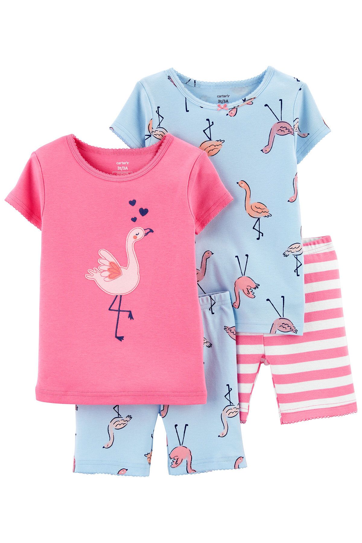 Carter's Küçük Kız Çocuk Flamingo Desenli Pijama Seti 4'lü Paket