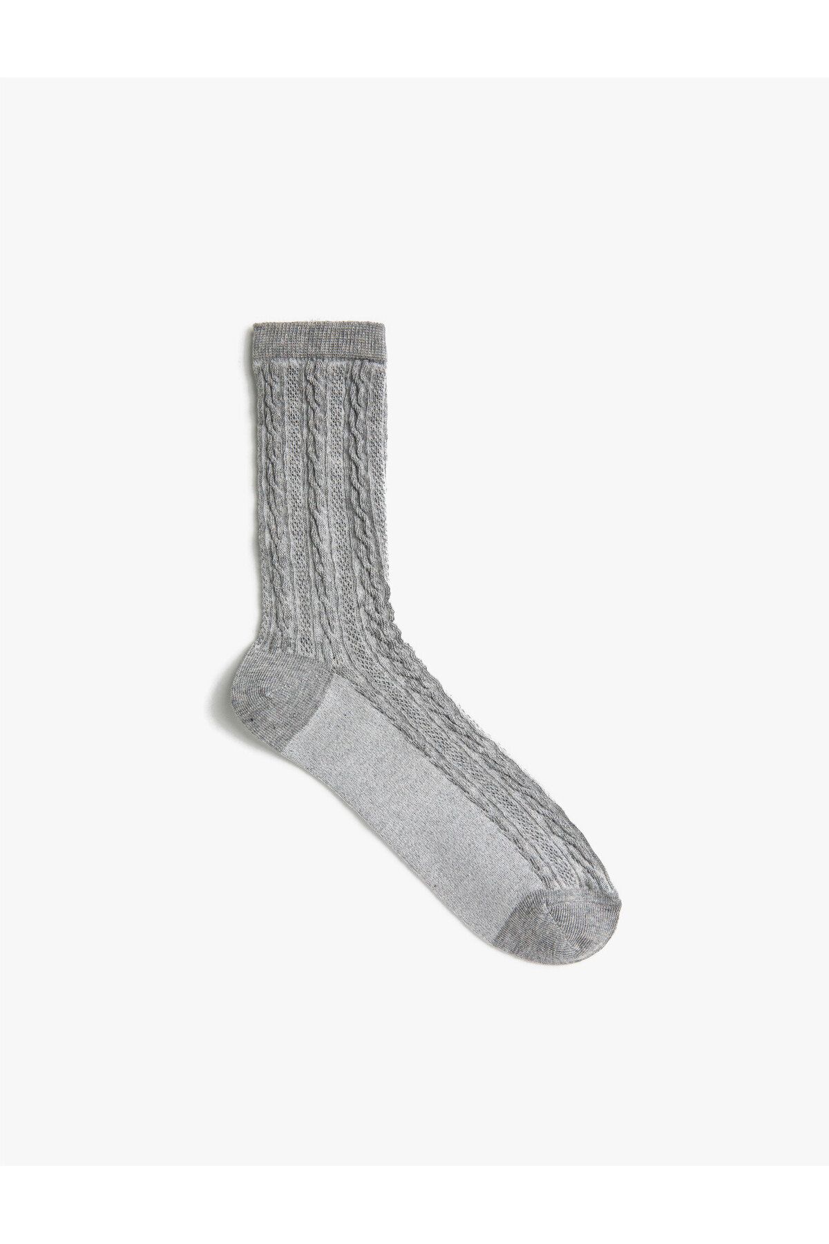 Koton Örgü Desenli Çorap