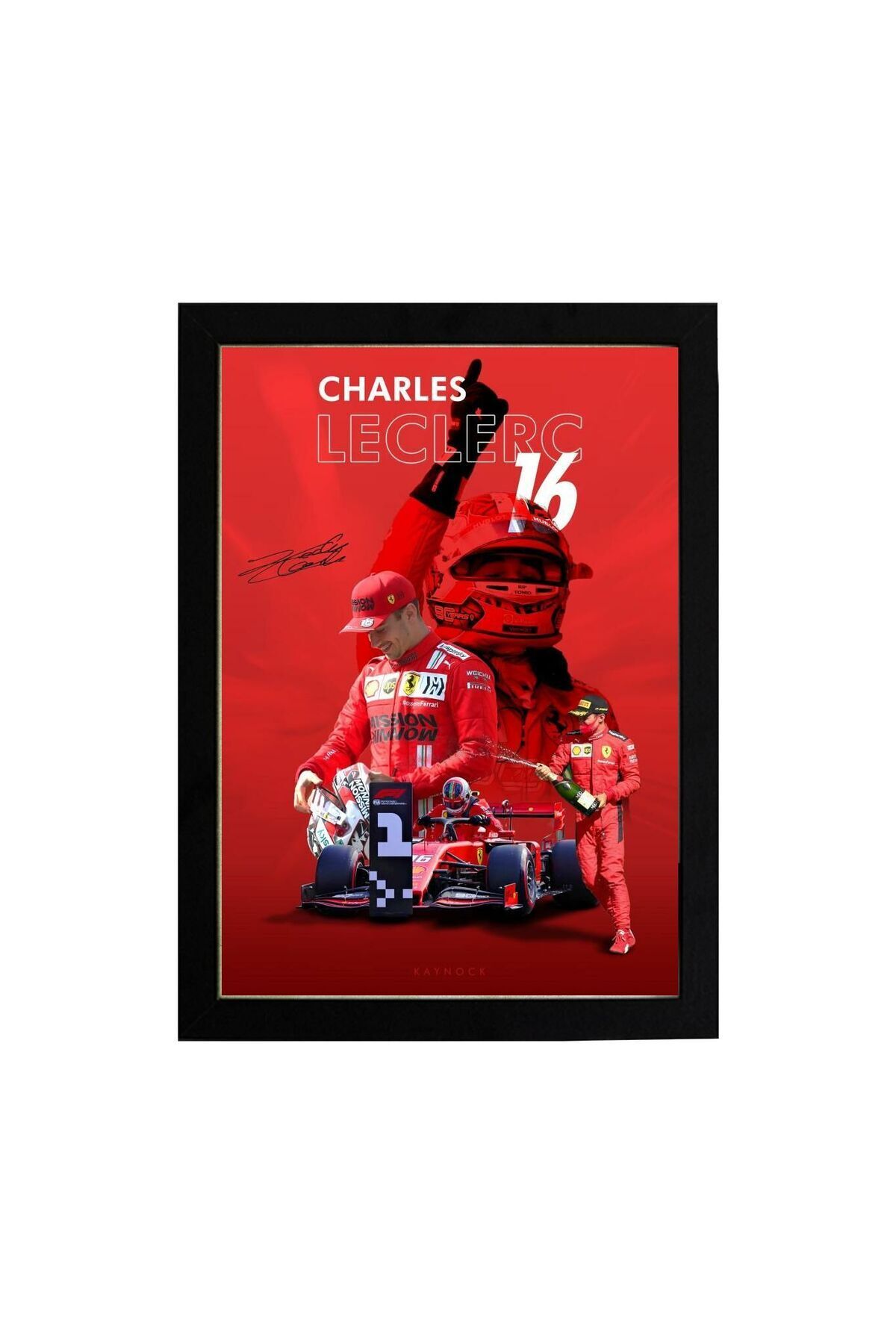 KAYNOCK Charles Leclerc, Scuderria Ferrari, Formula 1, Poster Tablo