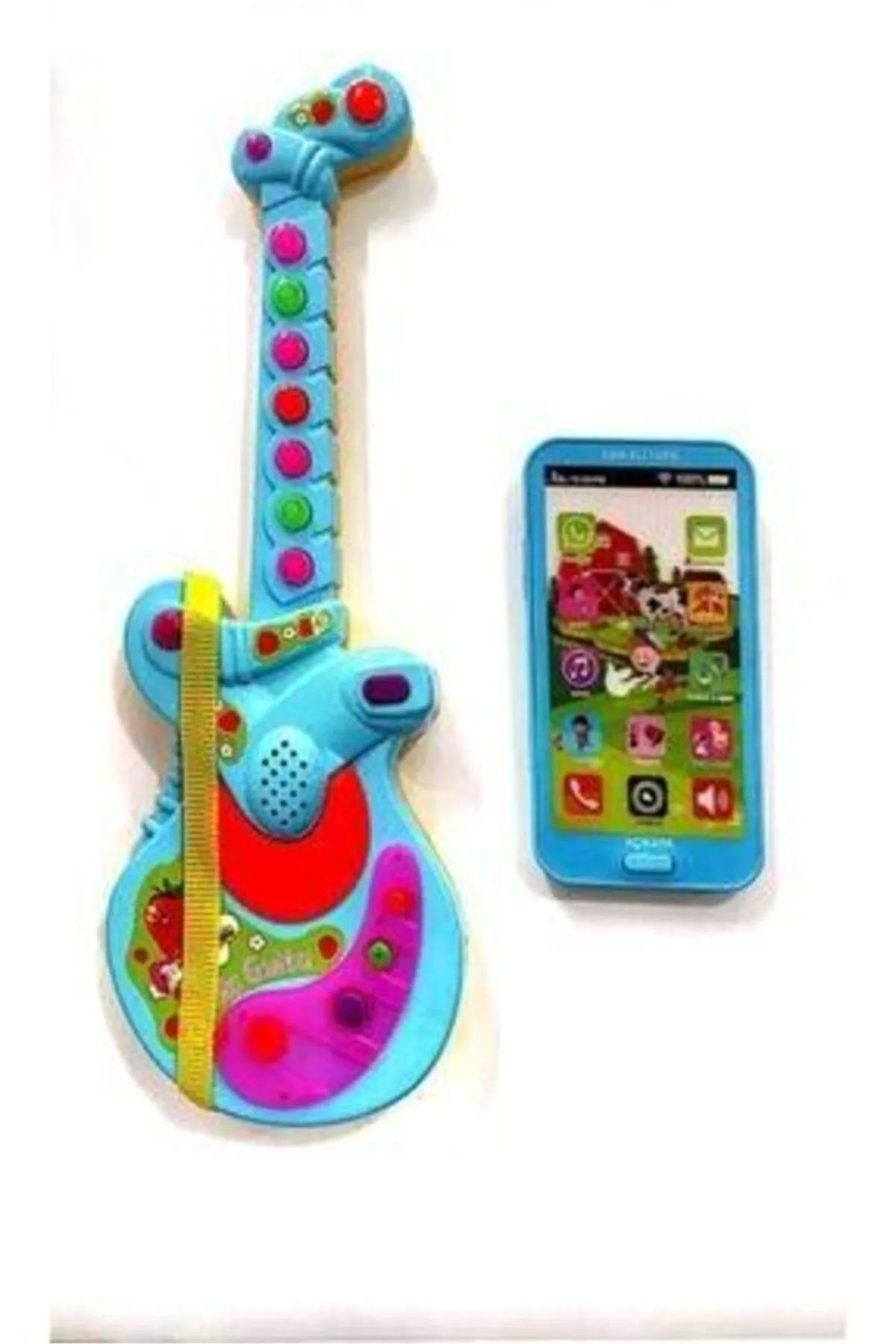 Numaca Pilli Türkçe Sesli Müzikli Eğitici Çocuk Oyuncak Gitar ve Oyuncak Android Telefon Erkek Çocuk Model