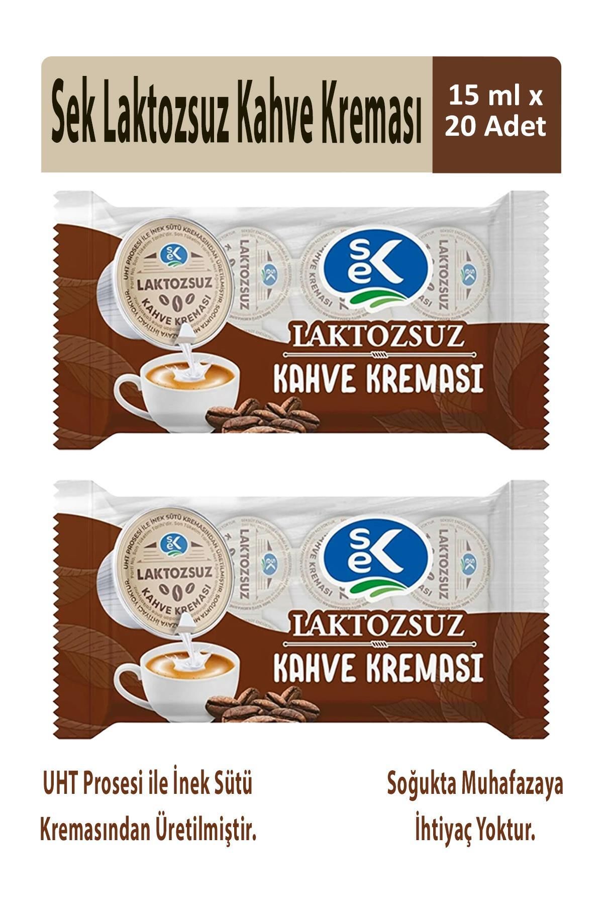 Sek Laktozsuz Kahve Kreması 15 ml x 10 Adet x 2 Paket