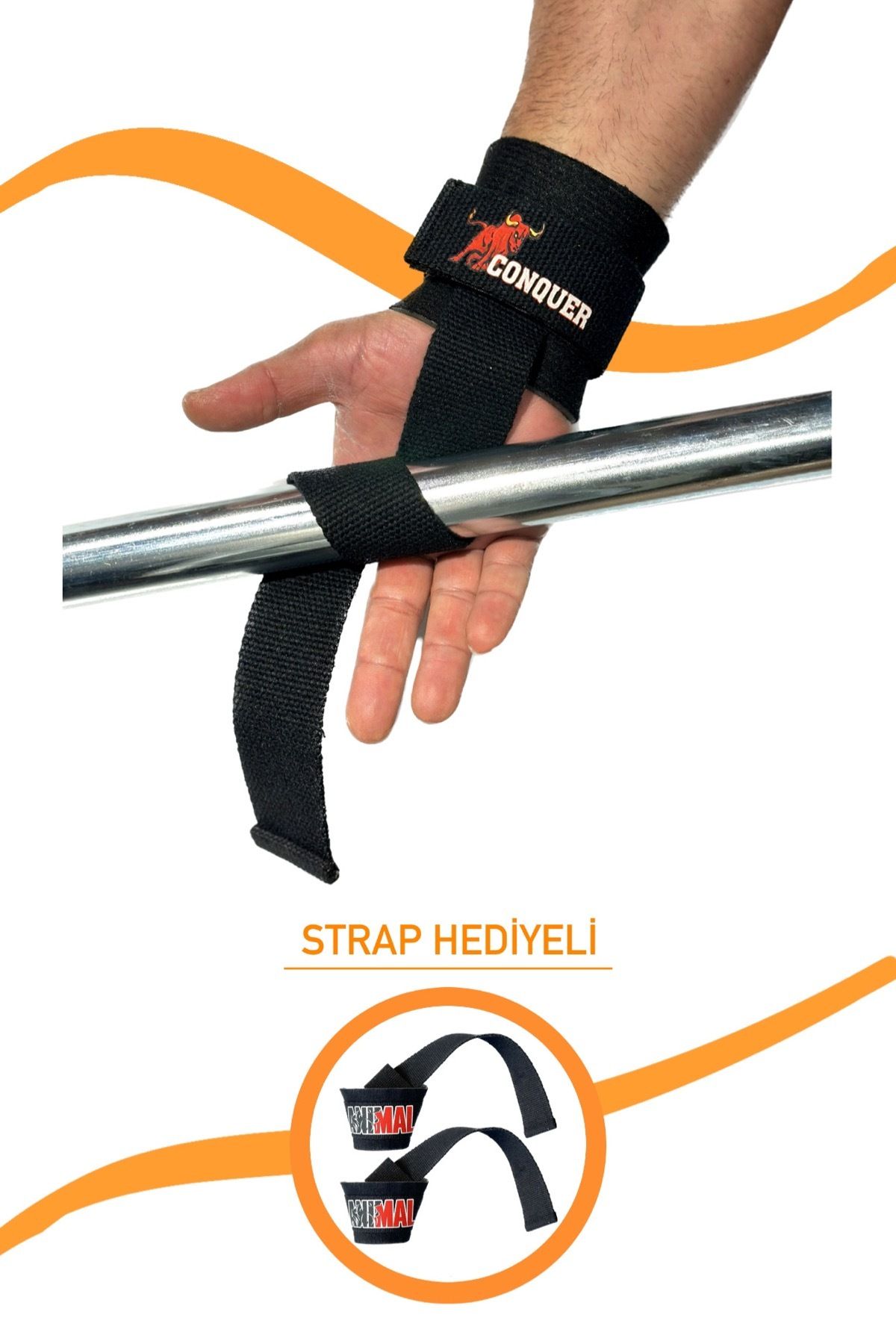 E-HSPORT Grip Pro Lifting Strap-bileklikli Straps & Anahtarlık