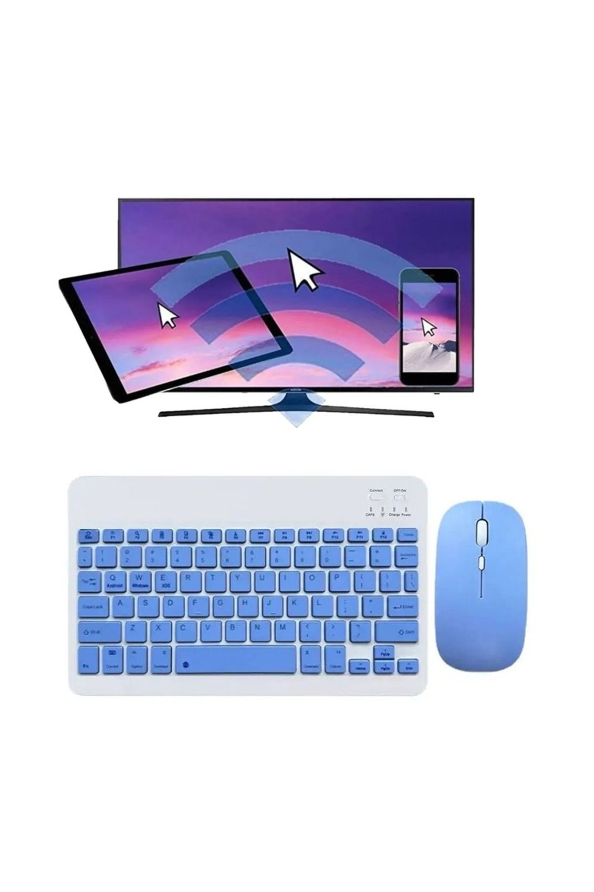 Alfa MEC Galaxy Tab S6 Lite P610 P615 P617 Uyumlu Kablosuz Bluetooth Klavye Mouse+set