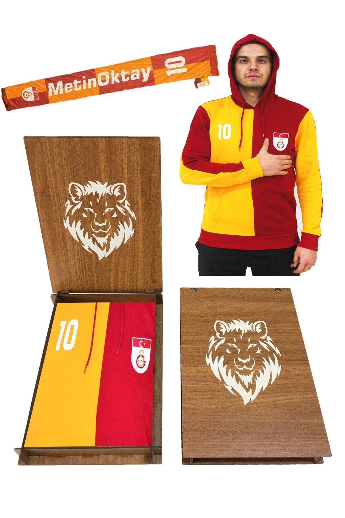 Galatasaray Orijinal Metin Oktay Sweatshirt +Atkı (Hediyelik Ahşap Kutulu)