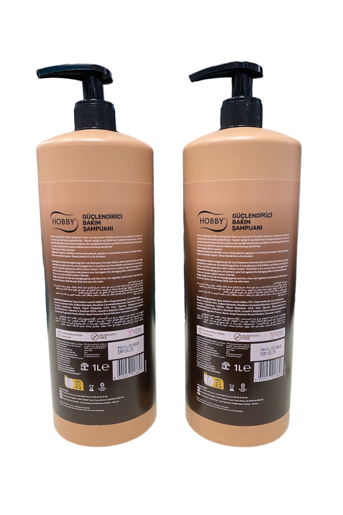 Hobby tuzsuz güçlendirici bakım şampuanı seti sette 2 adet ürün mevcuttur (2*100:2000ml)