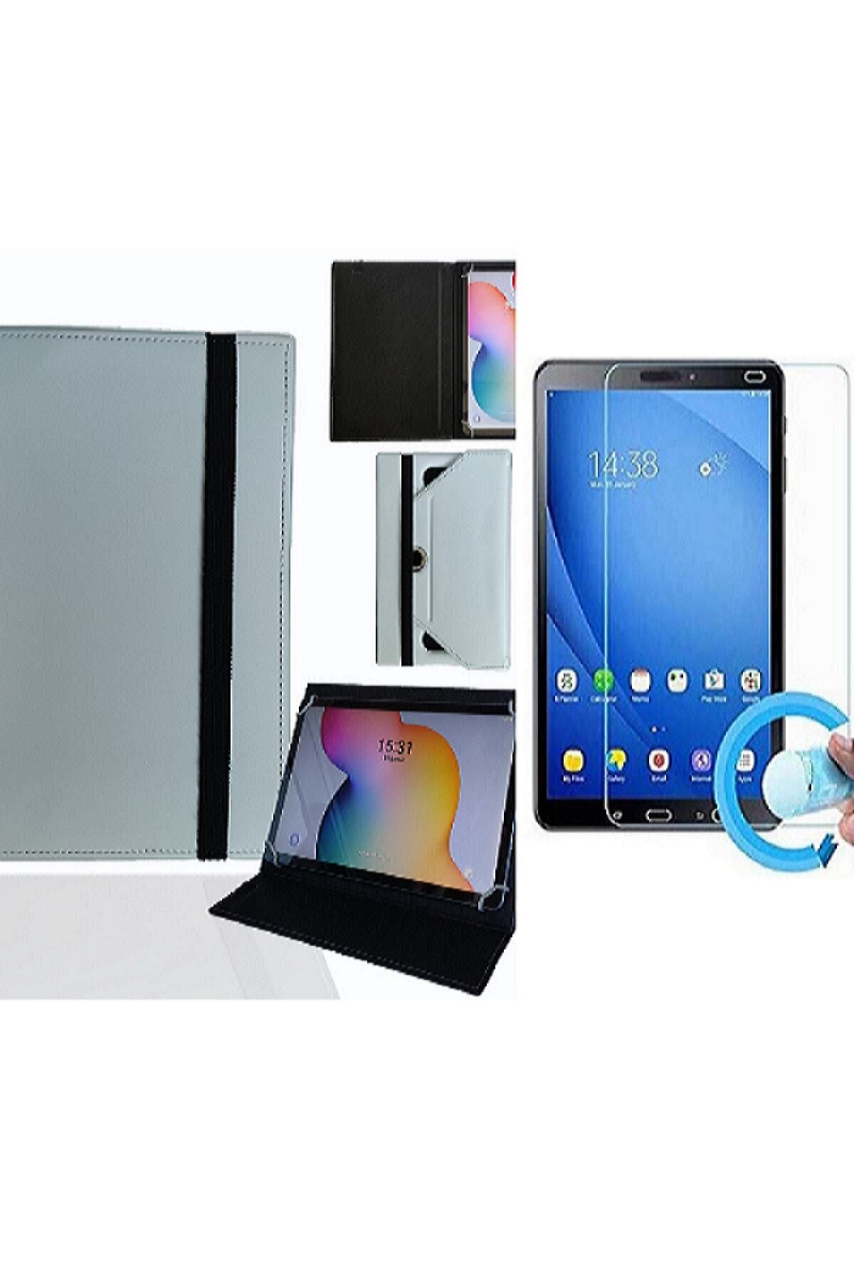 essida Everest Everpad Dc-705 - 7" Uyumlu  Tablet Tablet Kılıfı + Nano Ekran Koruyucu- Beyaz Uyumlu