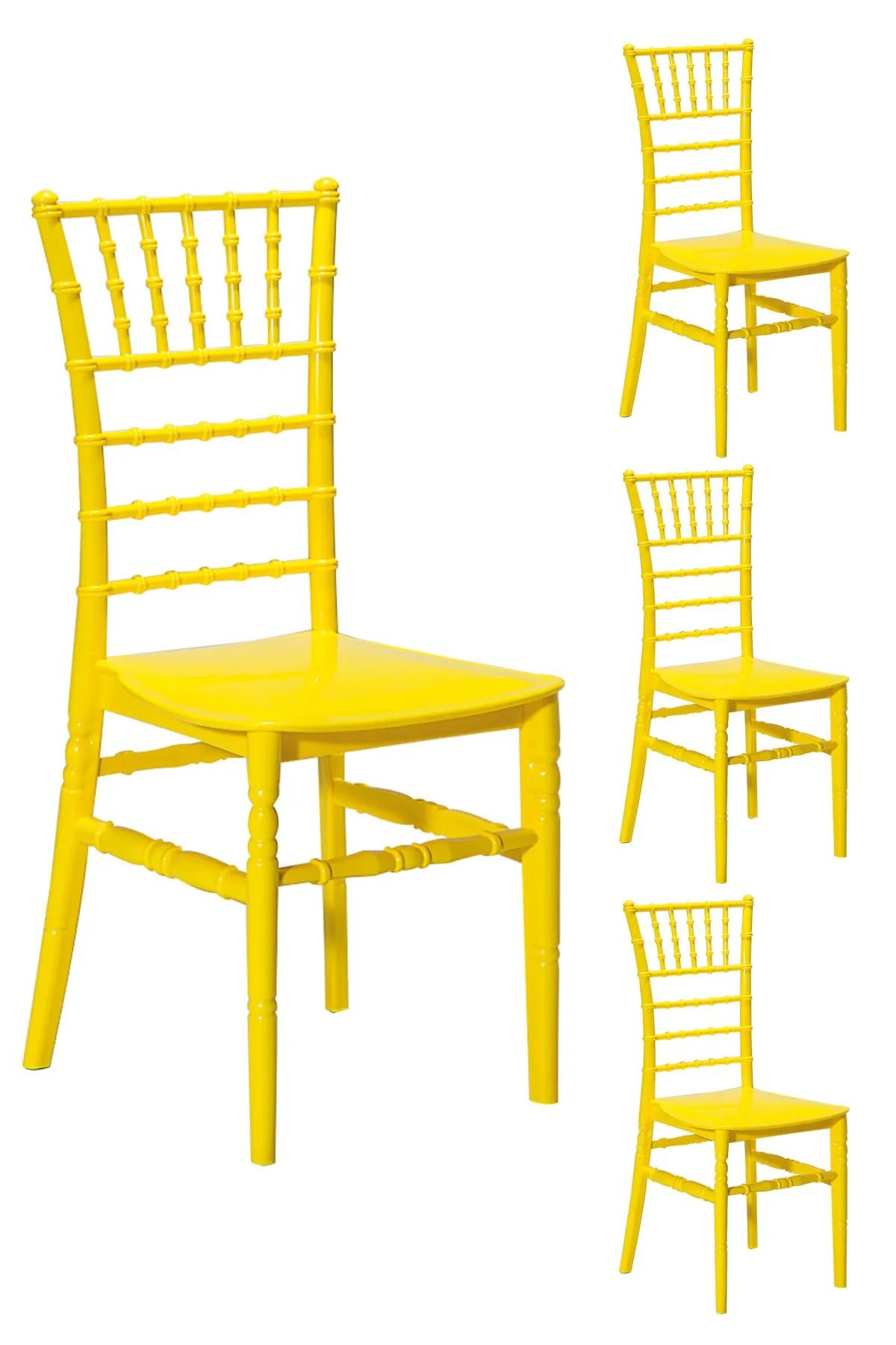 MOBETTO 4 Adet Soho Sarı Sandalye / Balkon-bahçe-mutfak