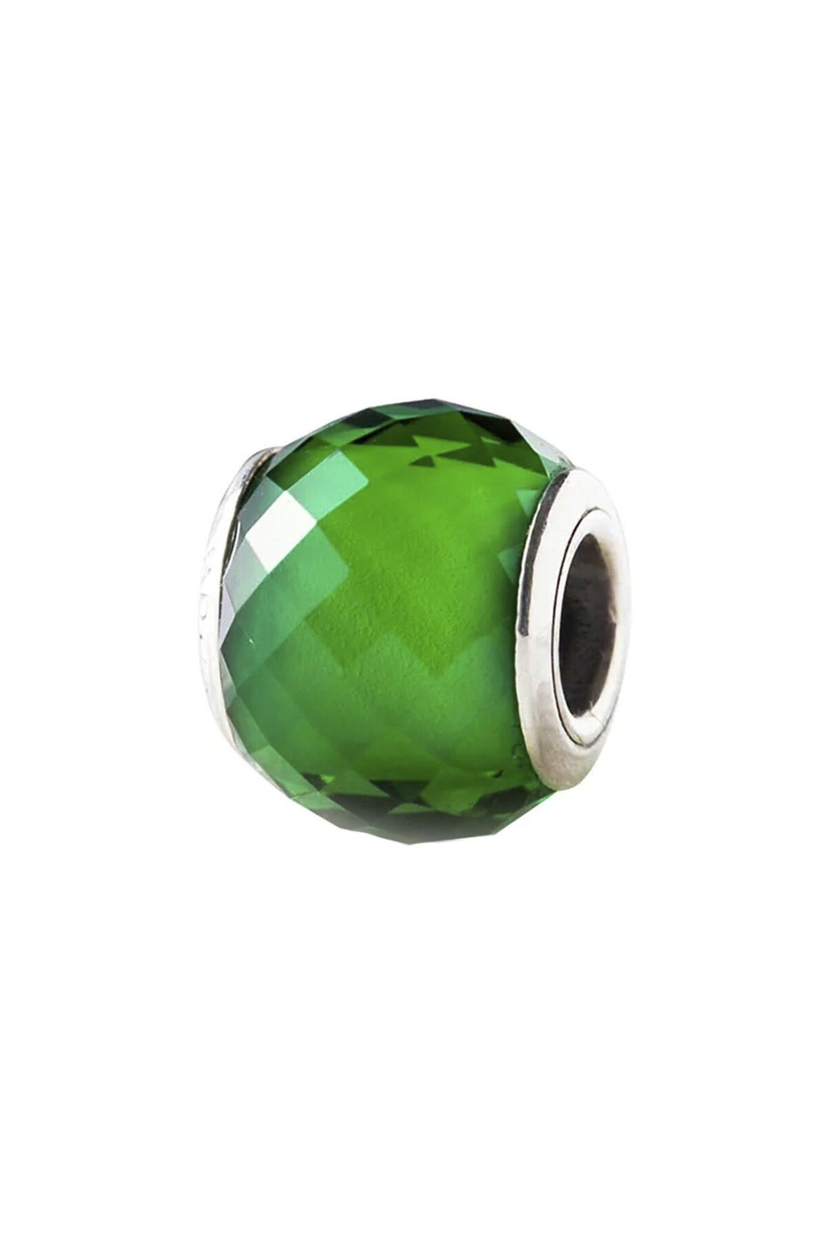 Diasso Gümüş Yeşil Murano Charm NUR-BL00057