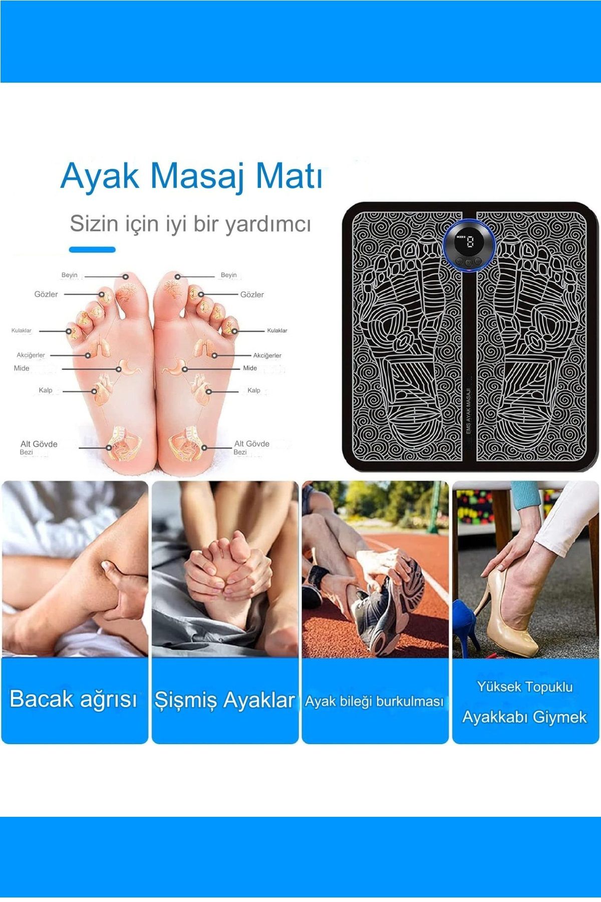 Uniquem Ems Ayak Masaj Pedi Foot Massager Titreşimli Refleksloji Masaj Aleti