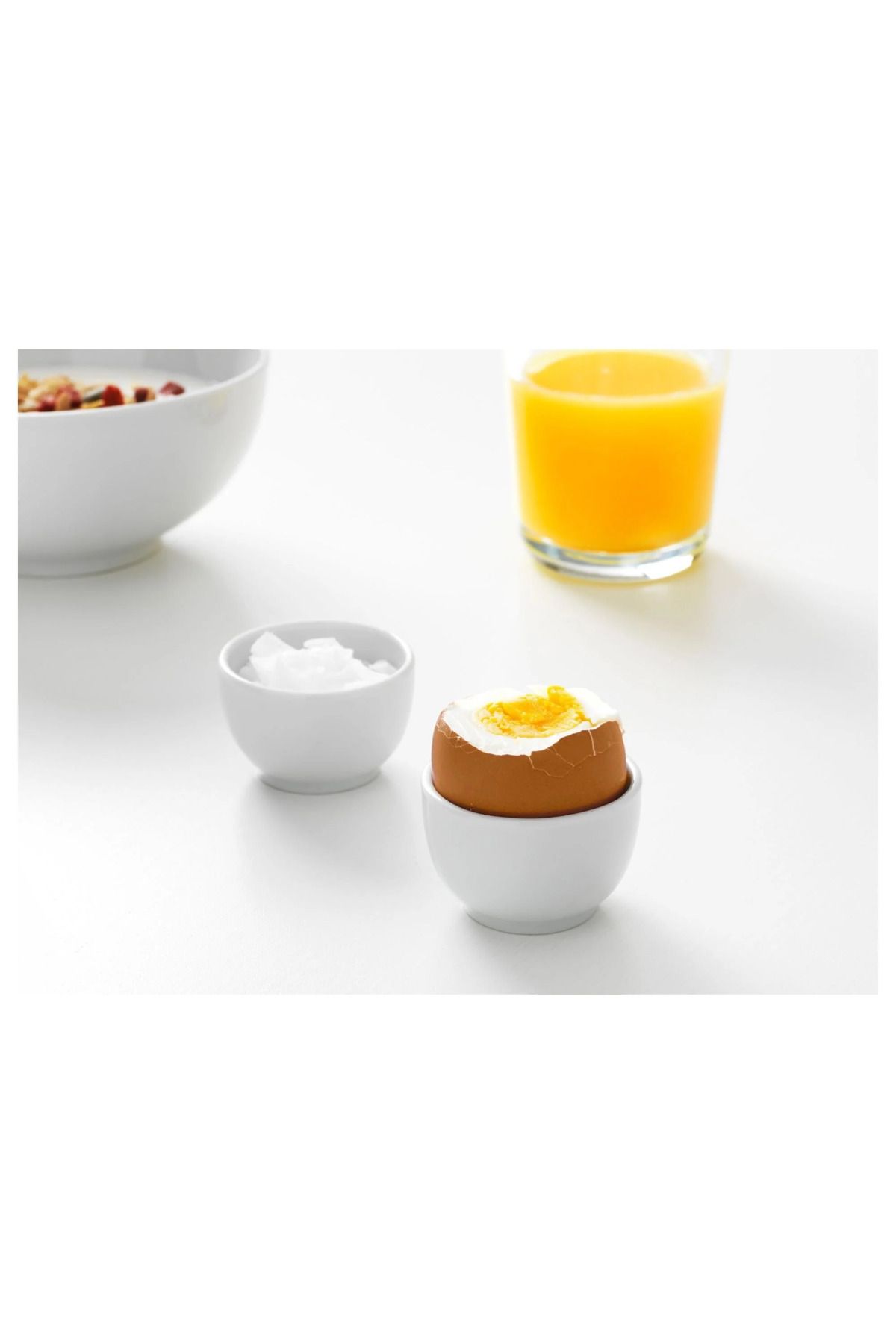 IKEA Quality Shop 4 adet Mini Boy Yumurtalık Porselen Beyaz